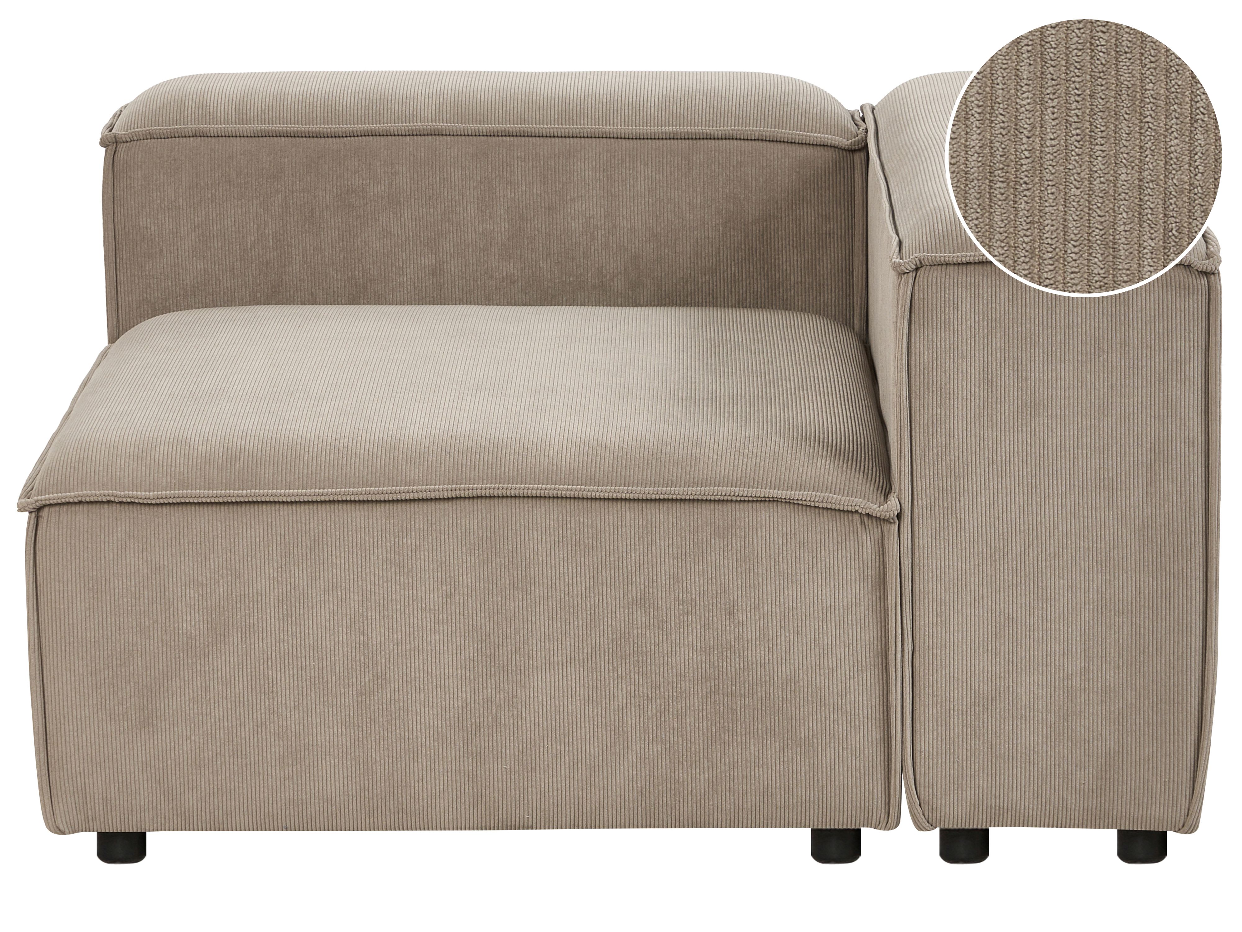 Corner Seat ARDAL Corduroy Light Brown Left Hand