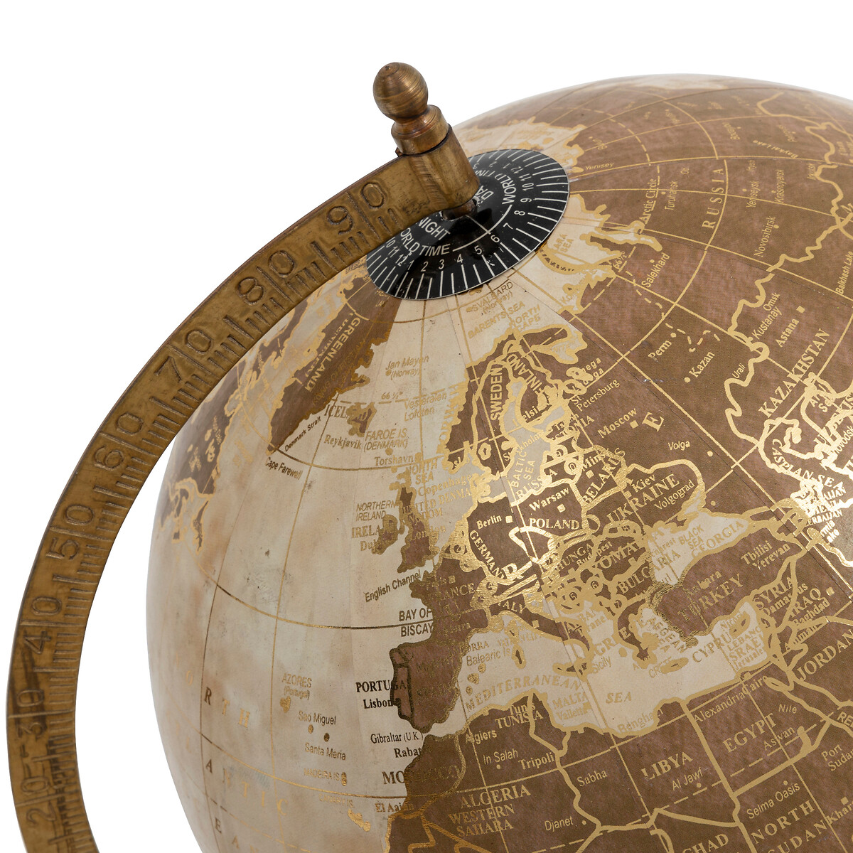 "Be vintage" decorative globe Mango wood stand, D.20 cm