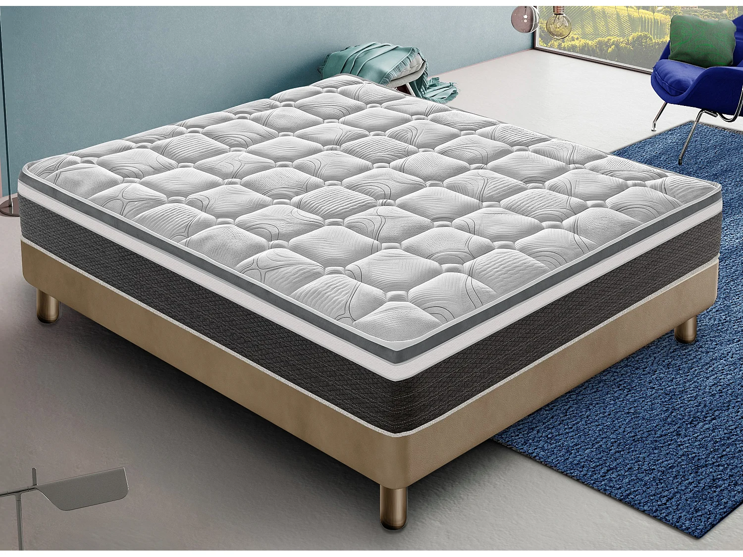 Matelas 160x200 mousse à mémoire de forme - haute densité – réversible – epaisseur 30 cm