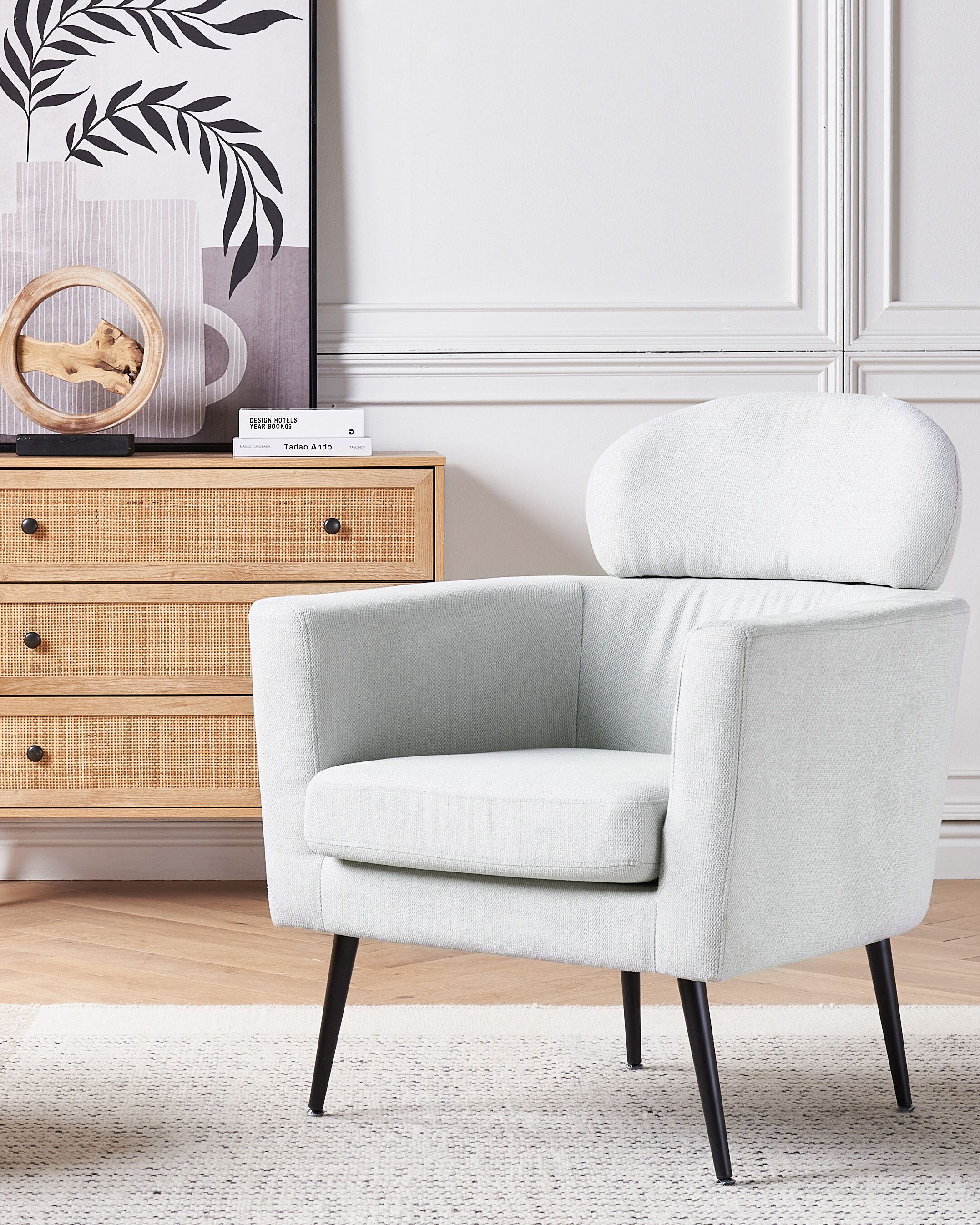 Armchair SOBY Fabric Light Grey