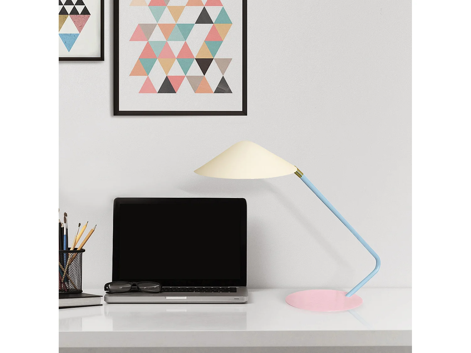 Lampe de Bureau TOSEL ,métal,beige,H35xD20xP49cm