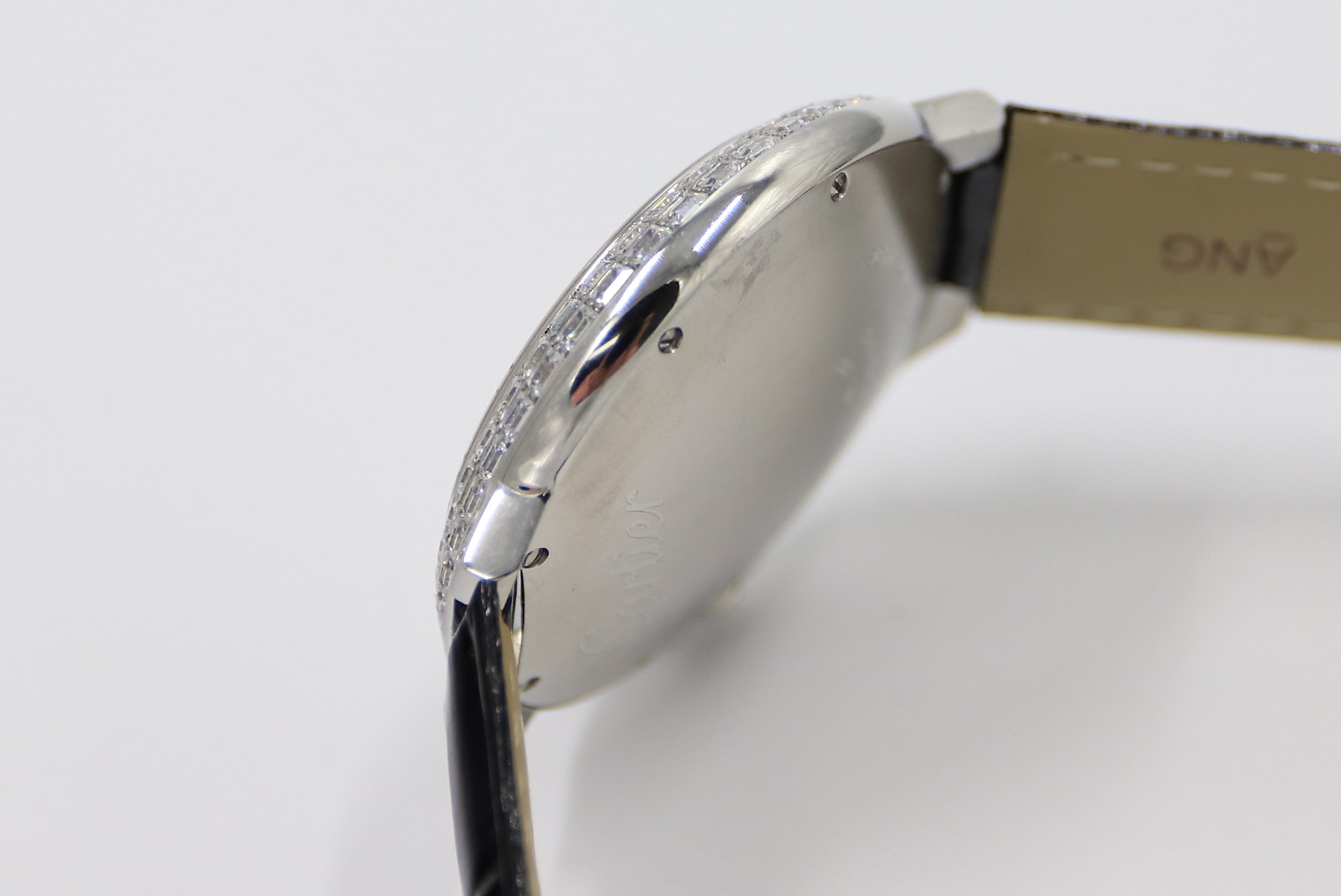 Cartier Blue Balloon Square Diamonds Full Sky Watch-White-Leather-42mm(1:1 replica) - Top club
