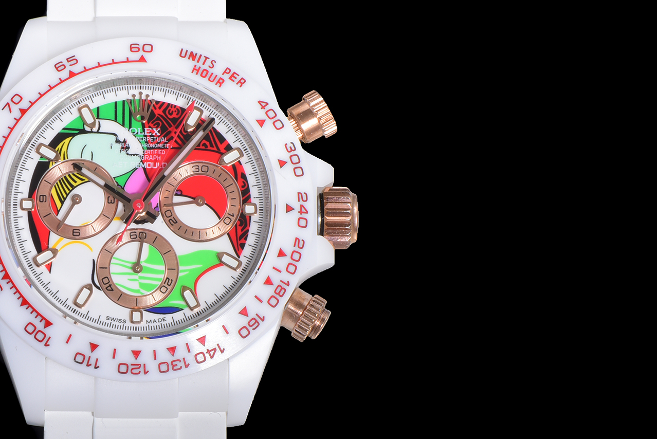Rolex Daytona-AET x ROLEX x Picasso Crossover-Charles the Great-White(1:1 replica) - Elite Watch Atelier