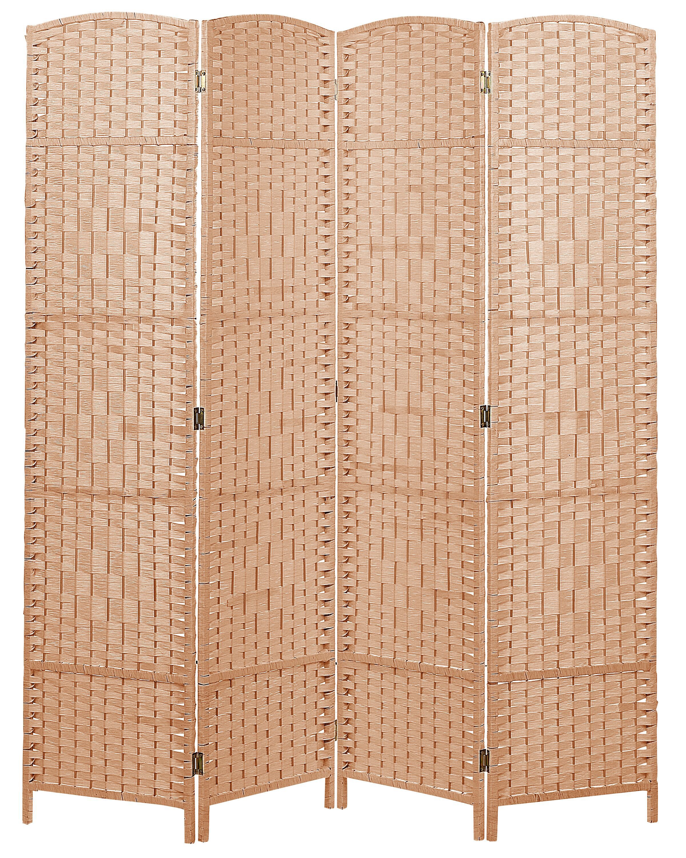 4 Panel Room Divider LAPPAGO Natural 163 cm 170 cm