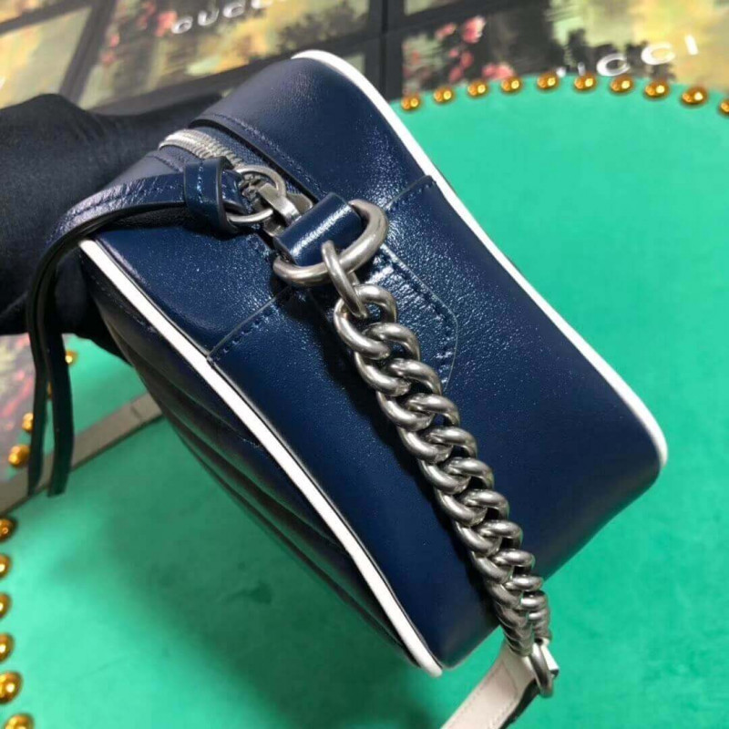 Replica Gucci Gg Marmont Small Shoulder Bag 447632 Blue1:1High-quality replica