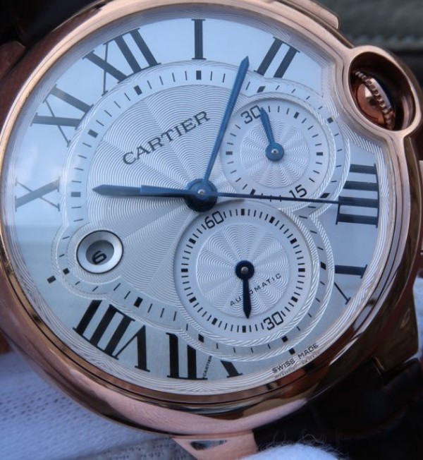 Replica Cartier Ballon Bleu De Cartier Chrono RG White Dial A8101 - Top club