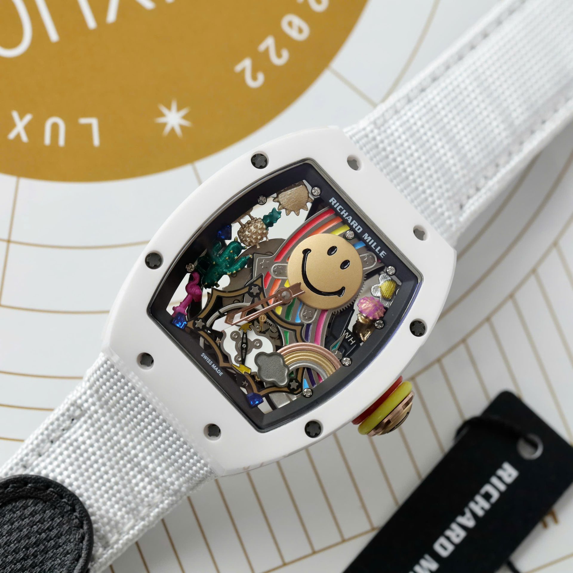 Richard Mille Best Fake Watch RM88 Smiley White Ceramic 42mm - Elite Watch Atelier