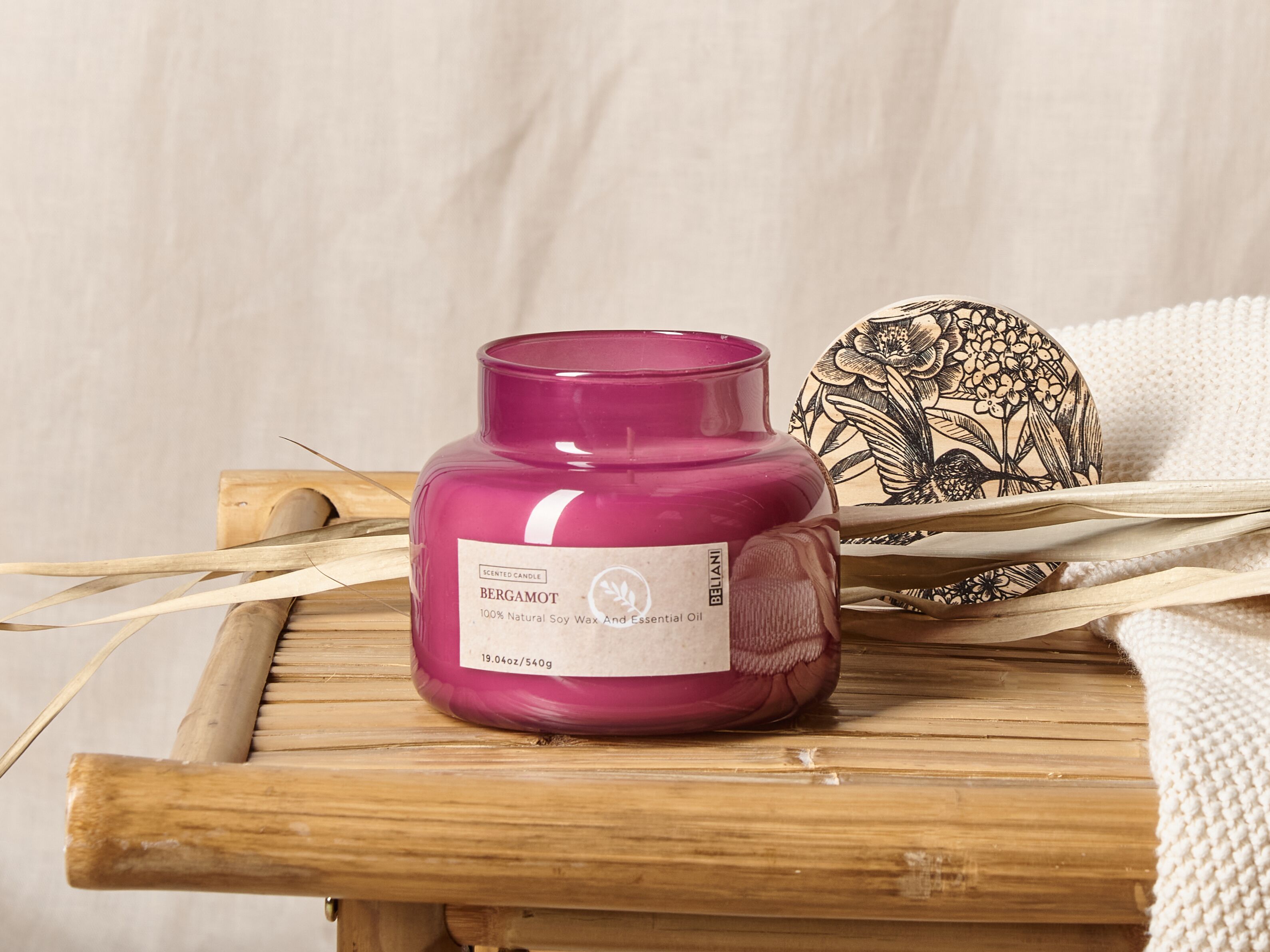 Scented Candle DELIGHT BLISS Soy Wax Fruity Notes