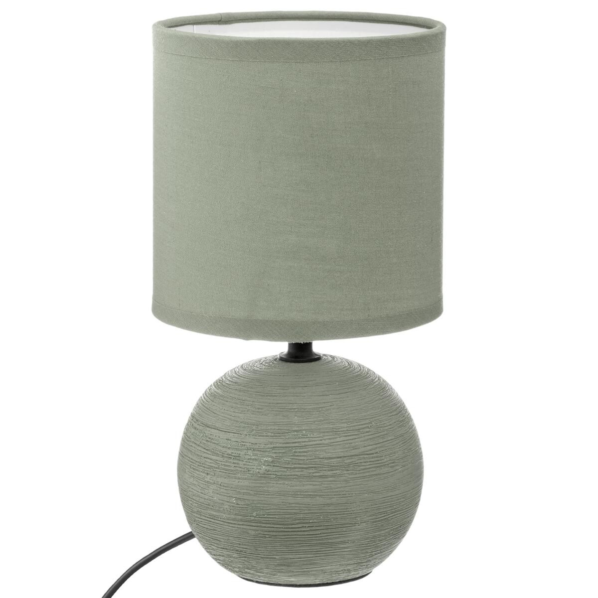 Ceramic lamp "Tim&eacute;o" Khaki green with stripes, H.25 cm