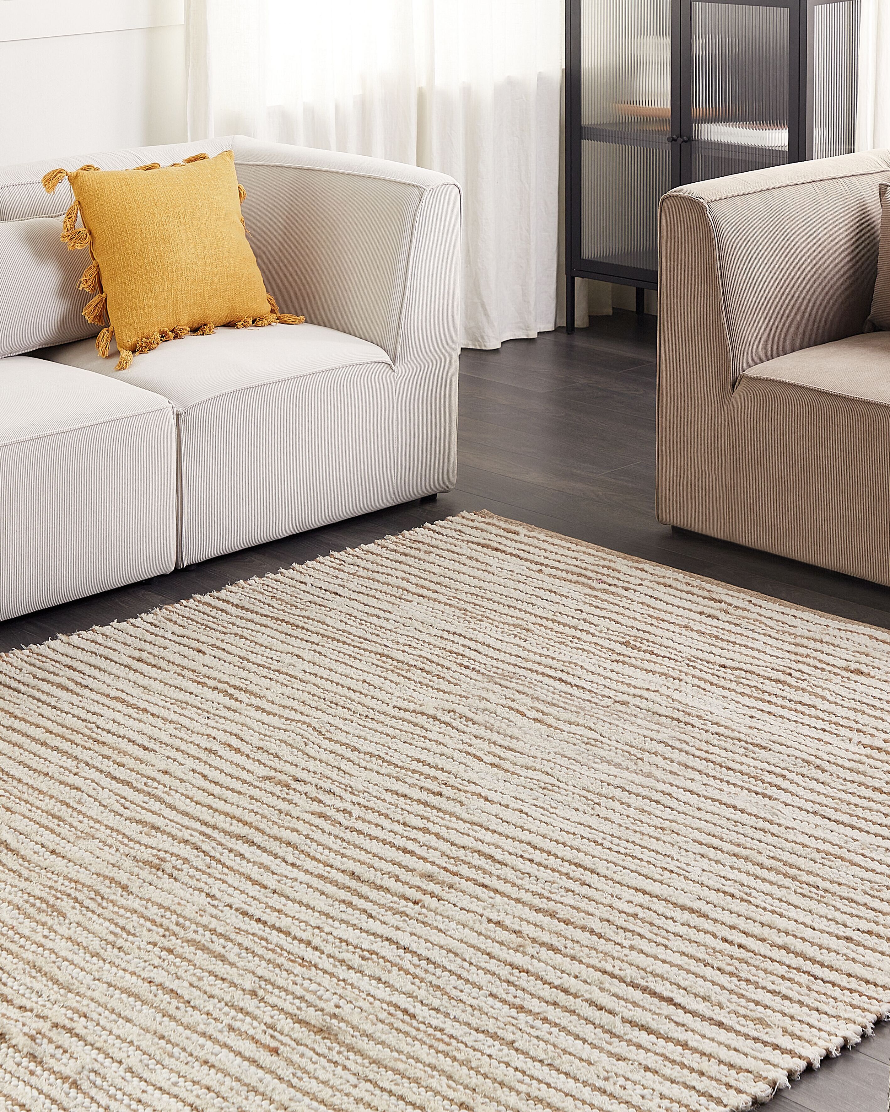 Rug BARKHAN Beige 300 x 400 cm Cotton