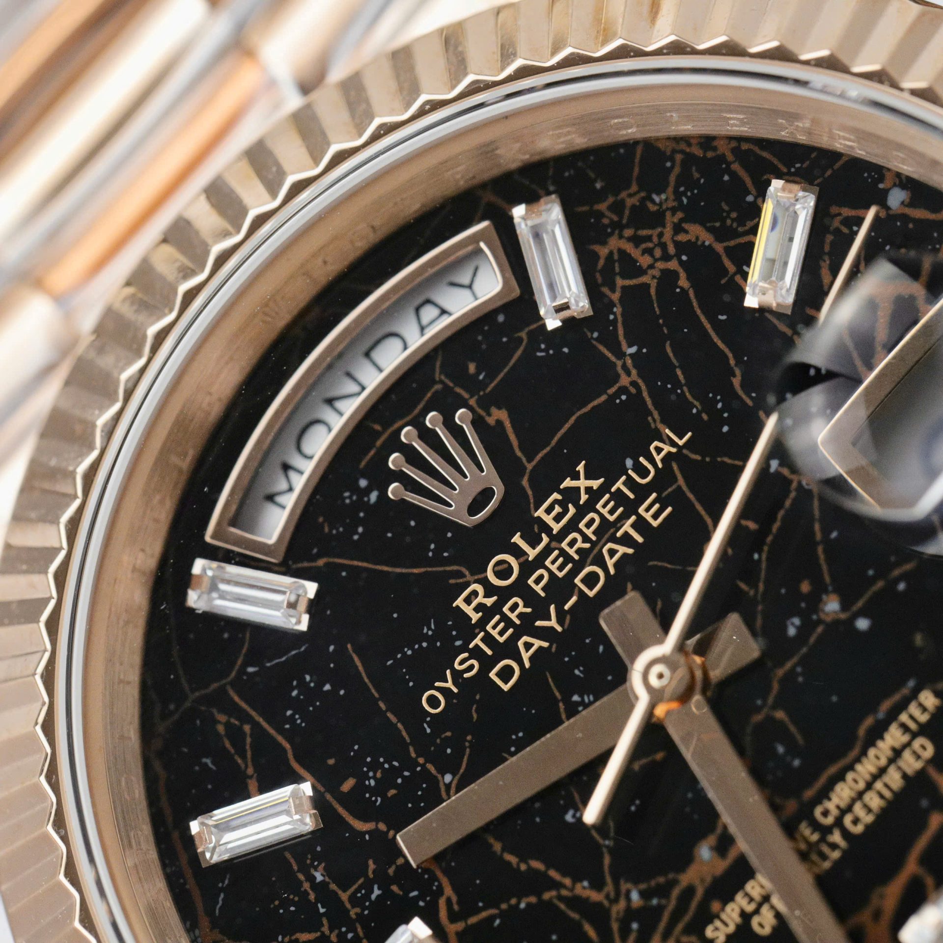 Rolex Day-Date Eisenkiesel Dial Copies Watch 18K Gold Wrapped Custom QF 36mm - Top club