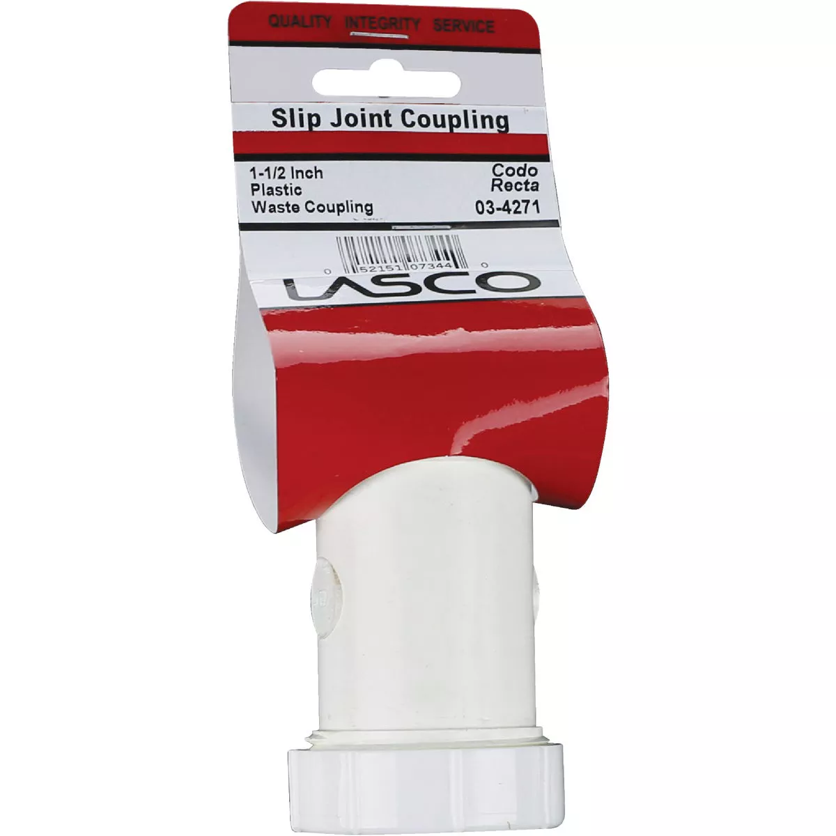 Lasco 1-1/2 In. x 1-1/2 In. Straight Double Slip Joint Extension PVC Coupling