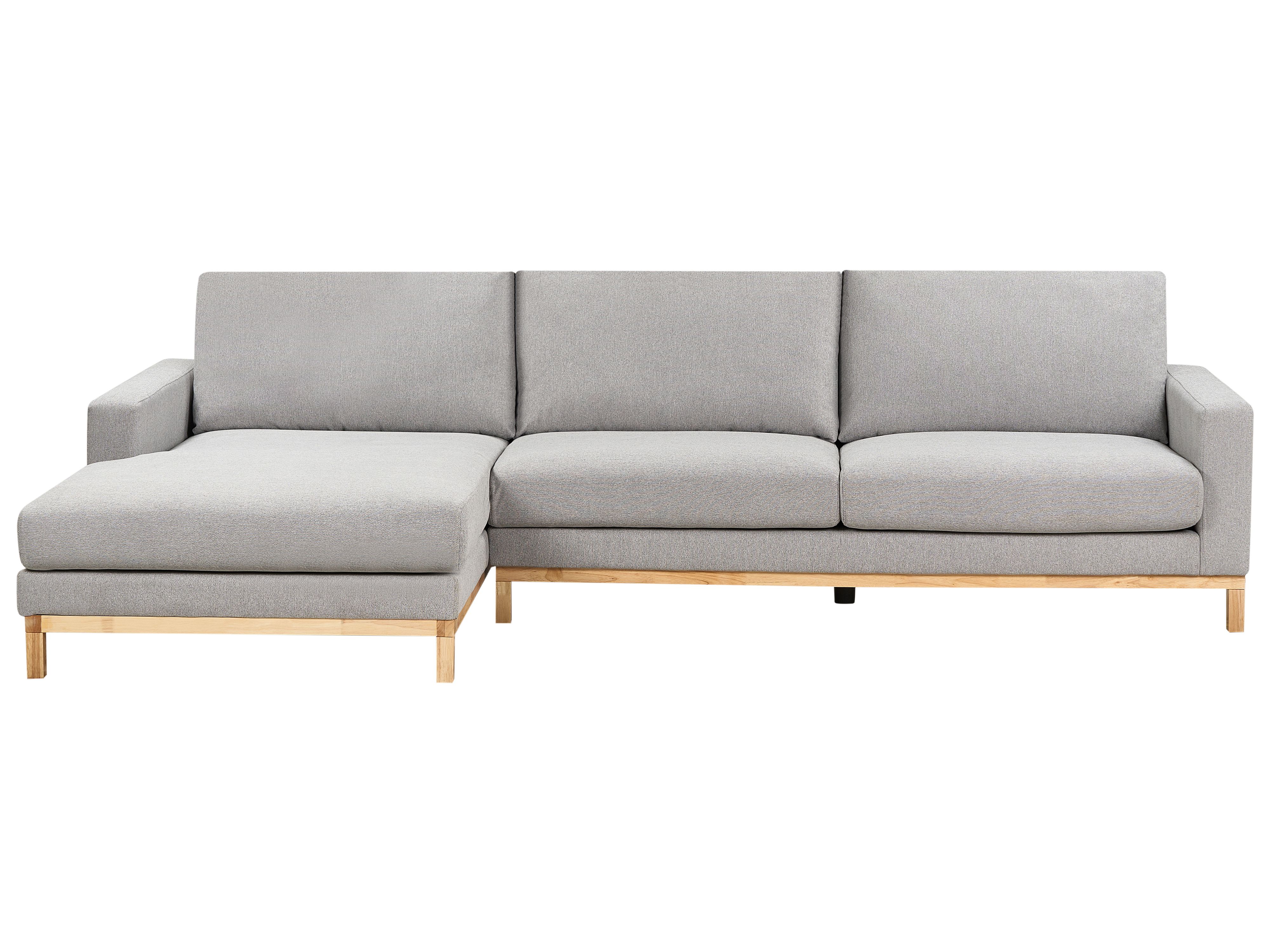 Corner Sofa 4 Seater SIGGARD II Fabric Grey Right Hand