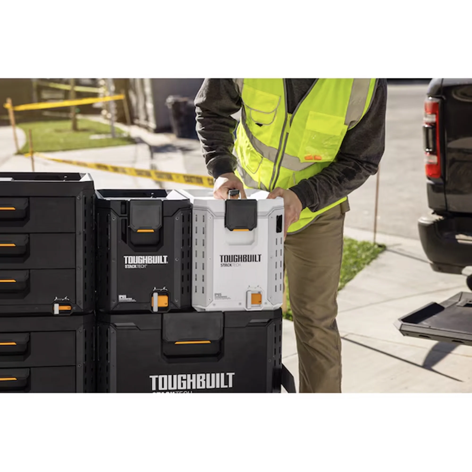 ToughBuilt StackTech Compact Cooler, Stackable 16 Quart Hard Shell Ice Chest, White - Image 11