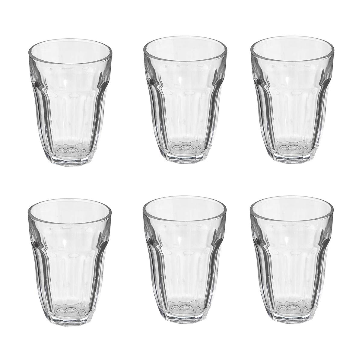 Set of 6 low tumblers "Enz'Eau" 210 ml, Transparent