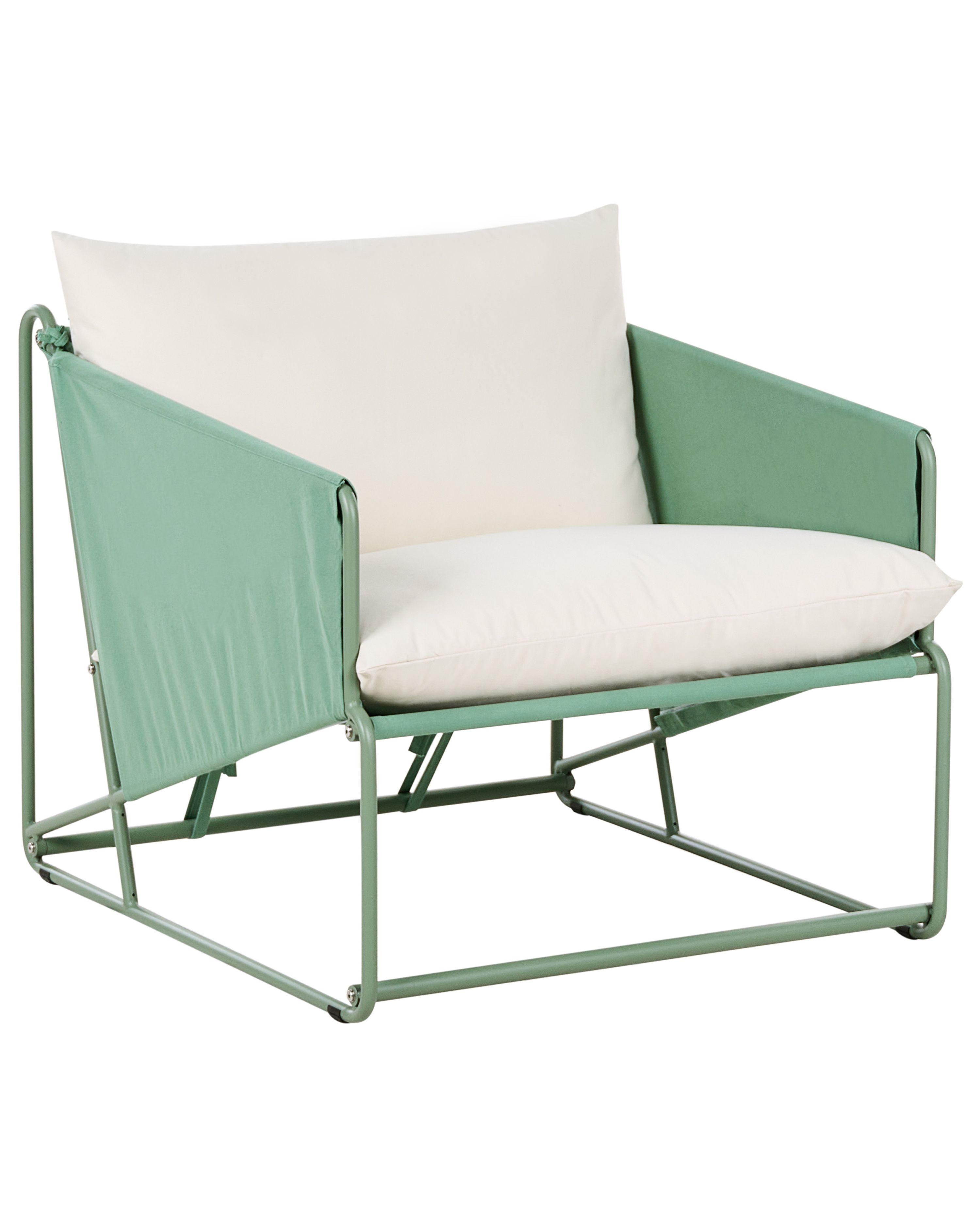 Garden Chair with Cushion PONTE Metal Green