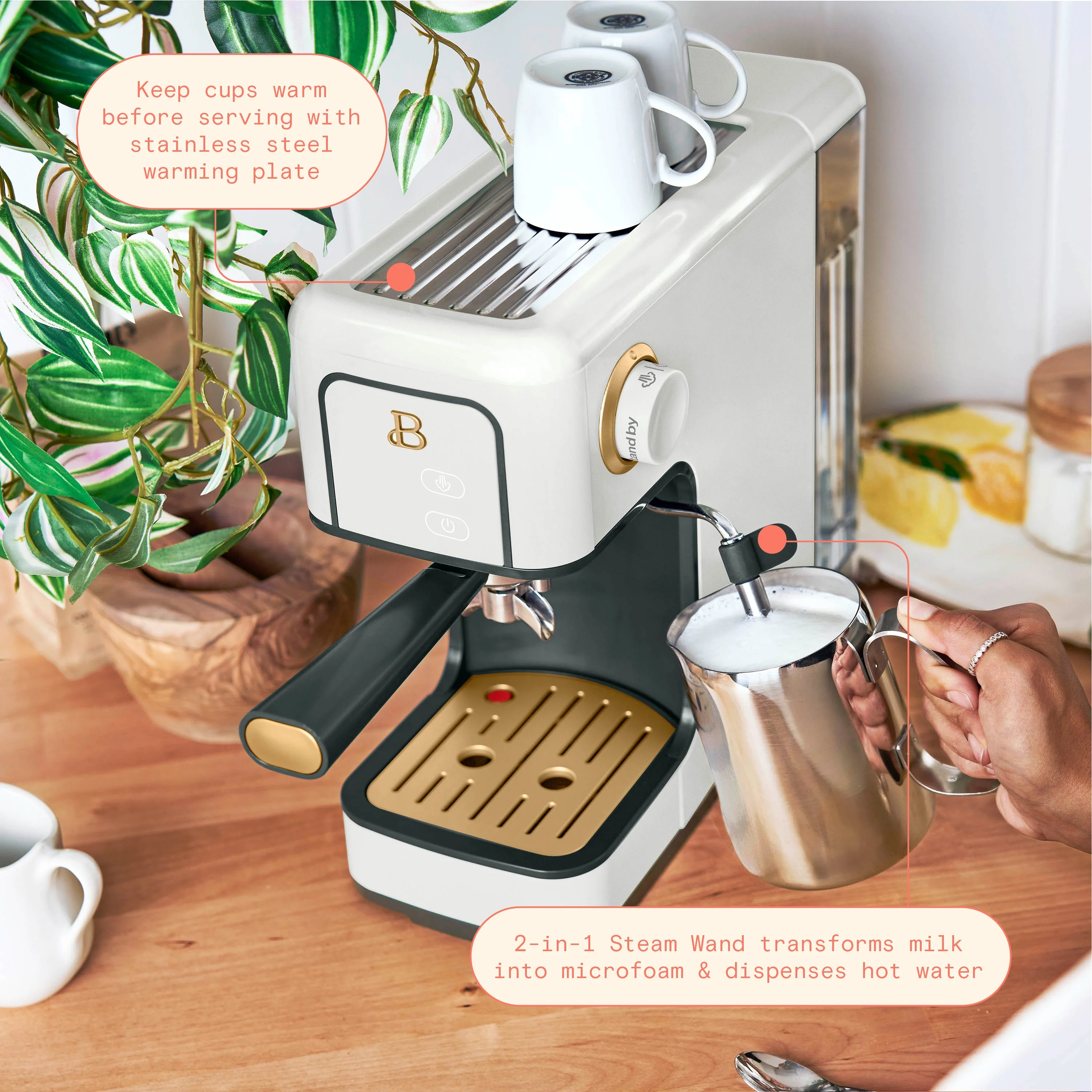 Beautiful Slim Espresso Machine with 20-Bar Pressure, Black Sesame by Drew Barrymore - Image 42
