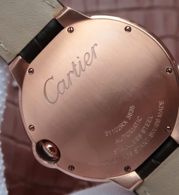 Replica Cartier JF Ballon Bleu 42mm RG White Dial Leather Strap MIYOTA9015 - Top club