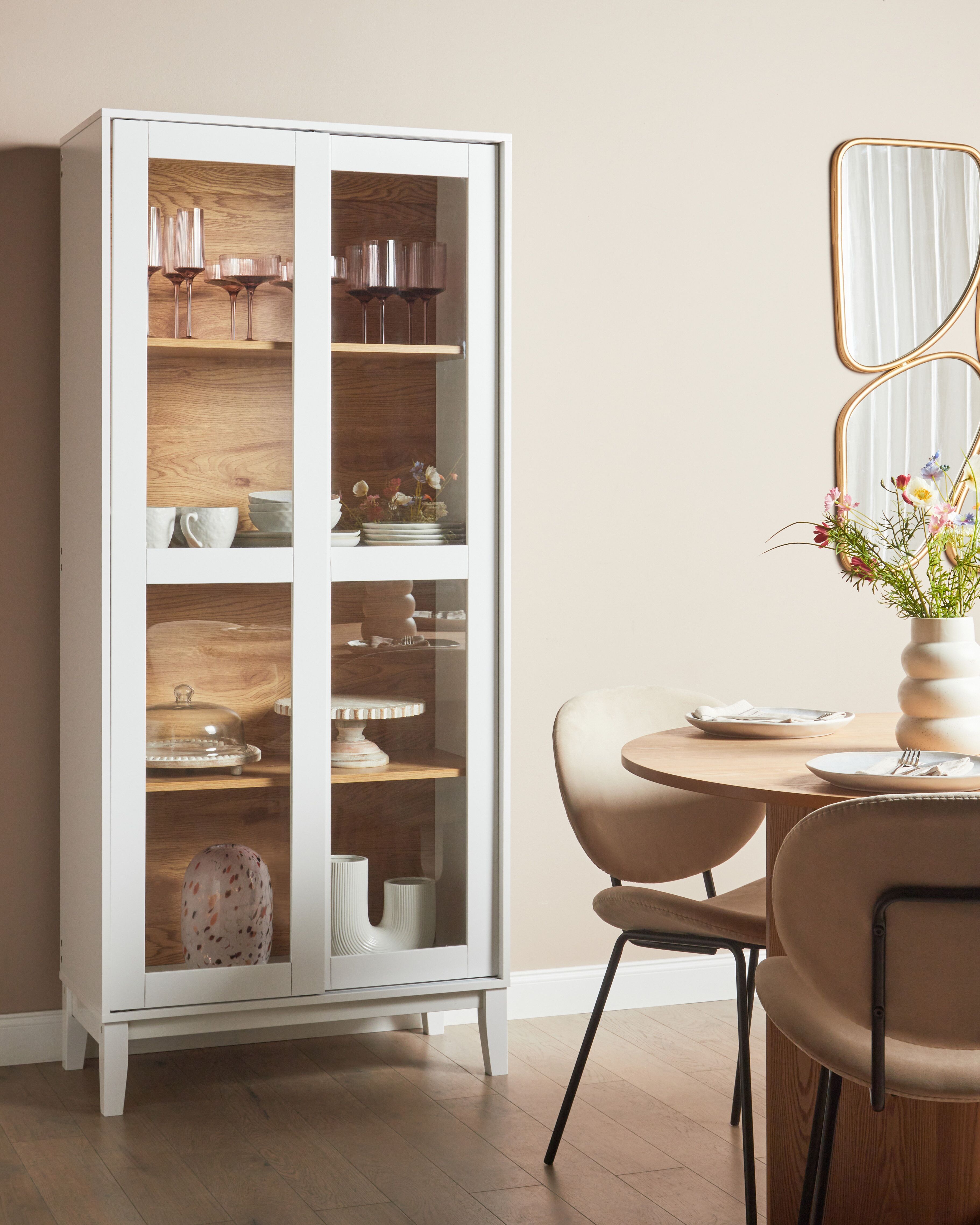 Glass Display Cabinet RUMSON 80 cm White