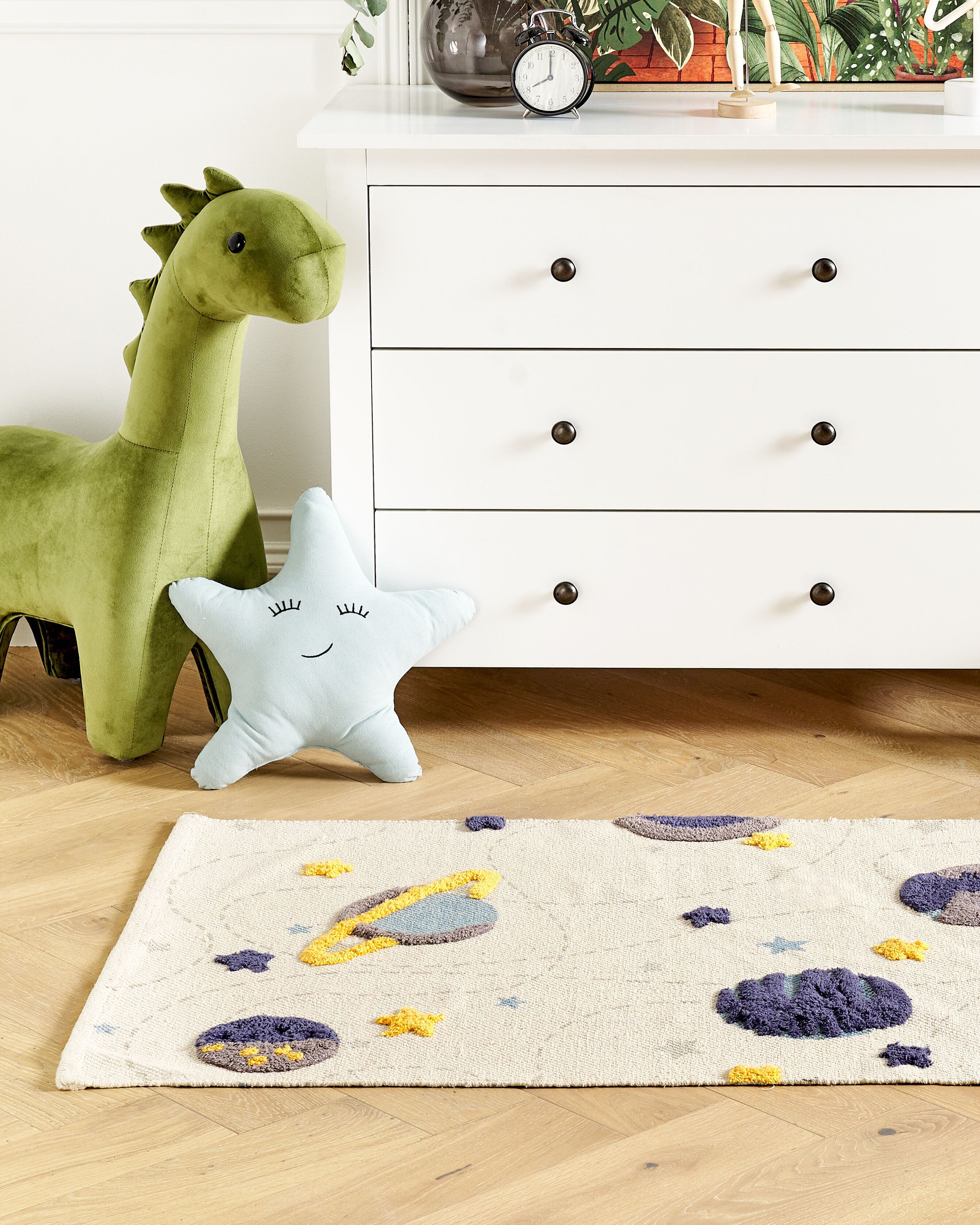 Kids Rug LANGSA Beige 80 x 150 cm Cotton