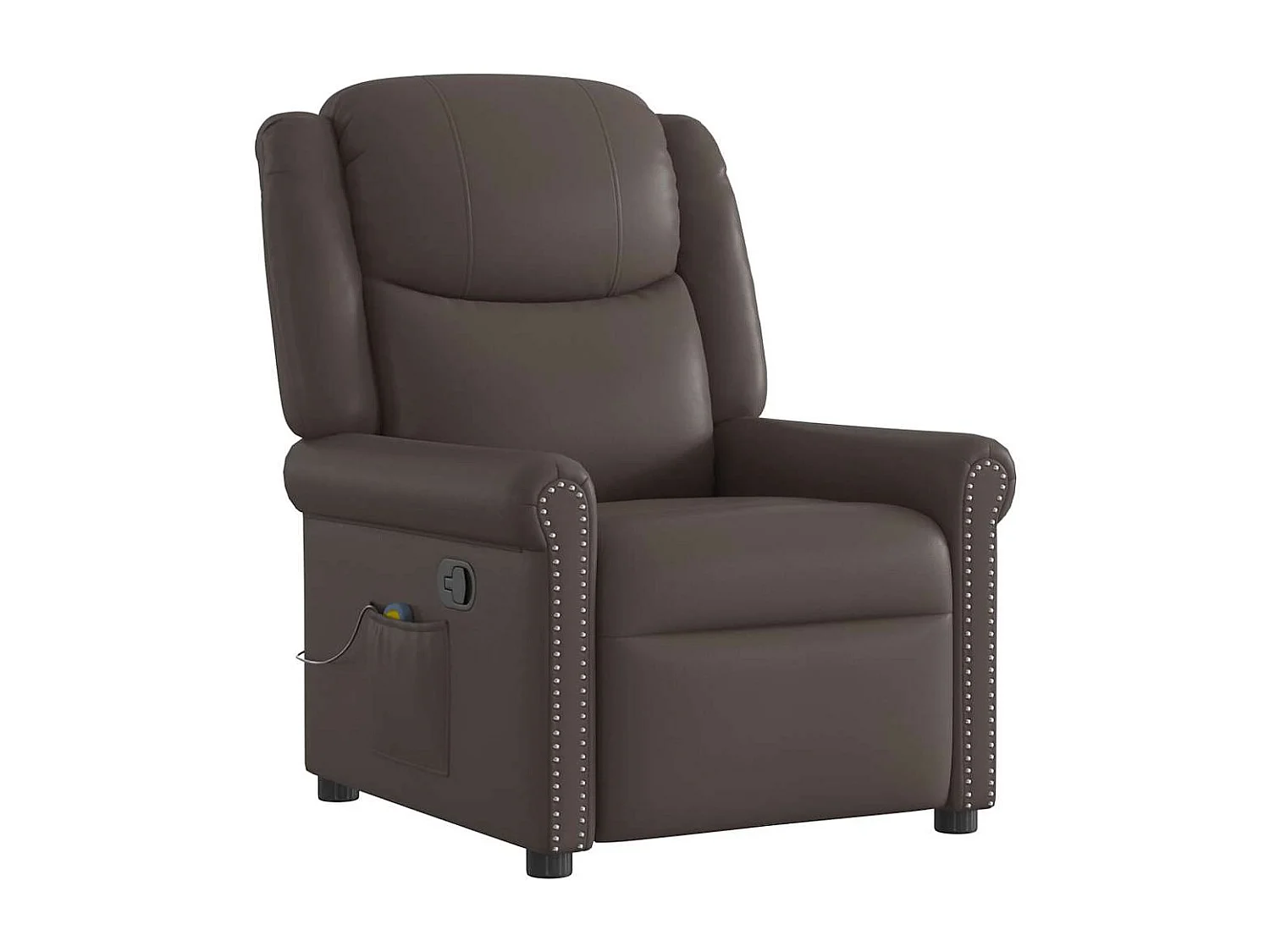 Fauteuil Salon-Chaise de relax-Fauteuil de massage Marron Similicuir brillant SHL4558