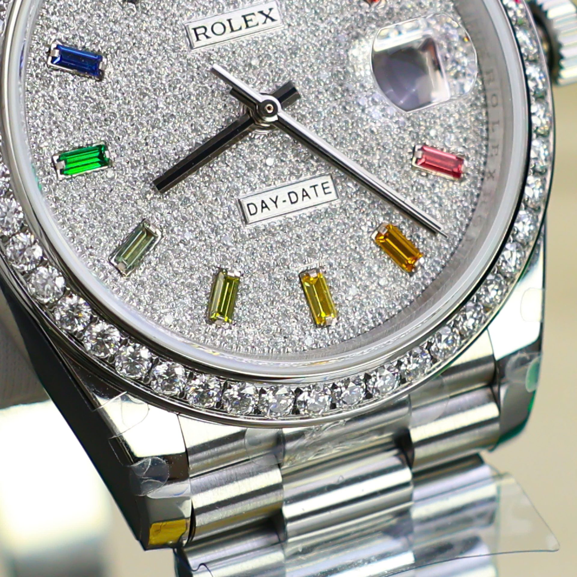 Rolex Day-Date Best Copies Watch Custom Diamonds Moissanite GM Factory 40mm - Elite Watch Atelier