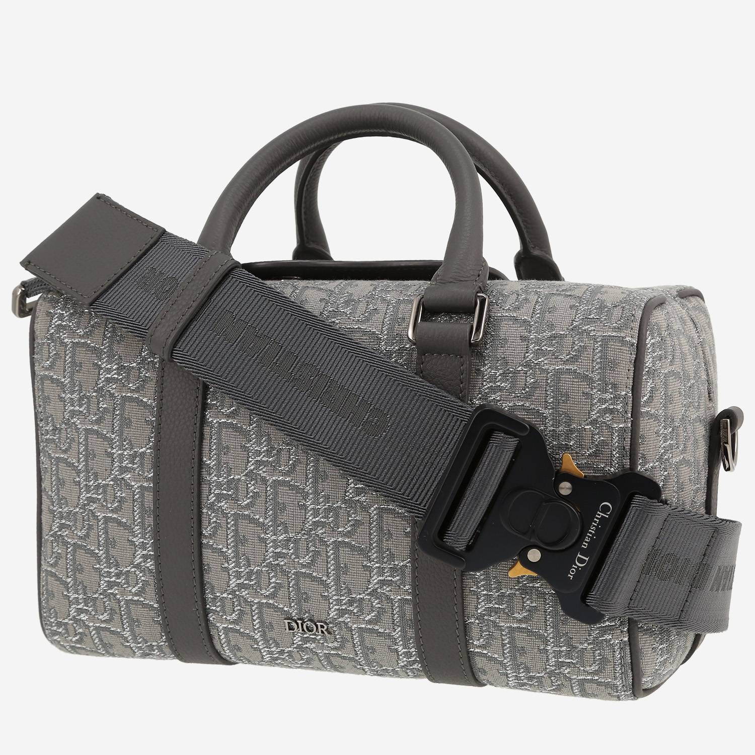 Dior Lingot 26 shoulder bag in grey monogram canvas Oblique and grey leather