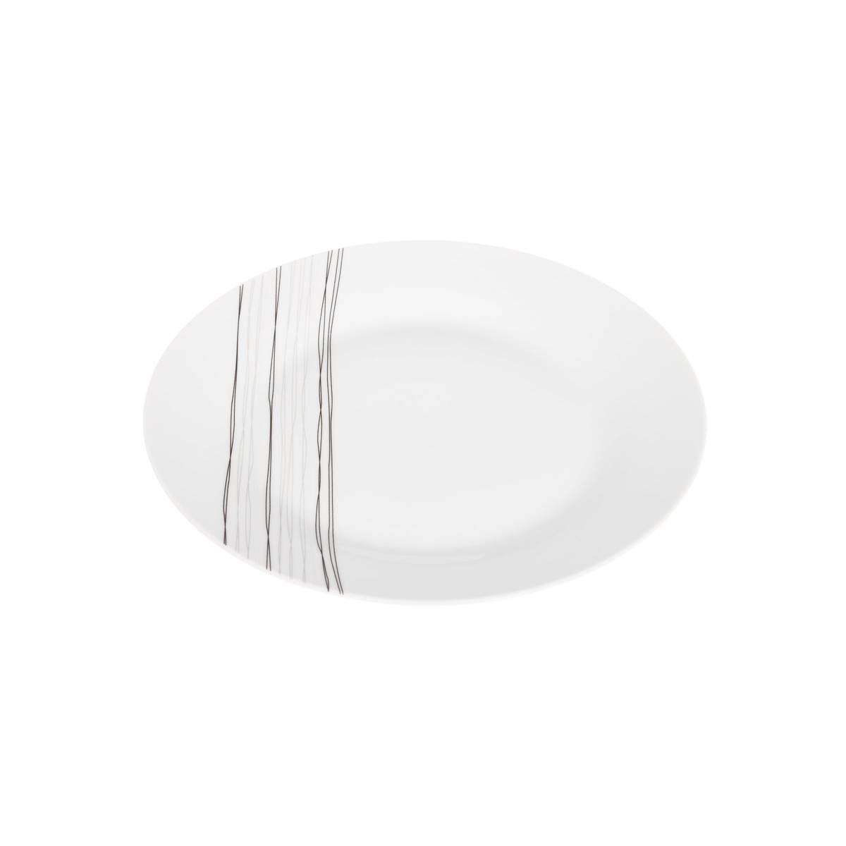 Set of 6 Dessert Plates "Lines" D.19.2 cm, White