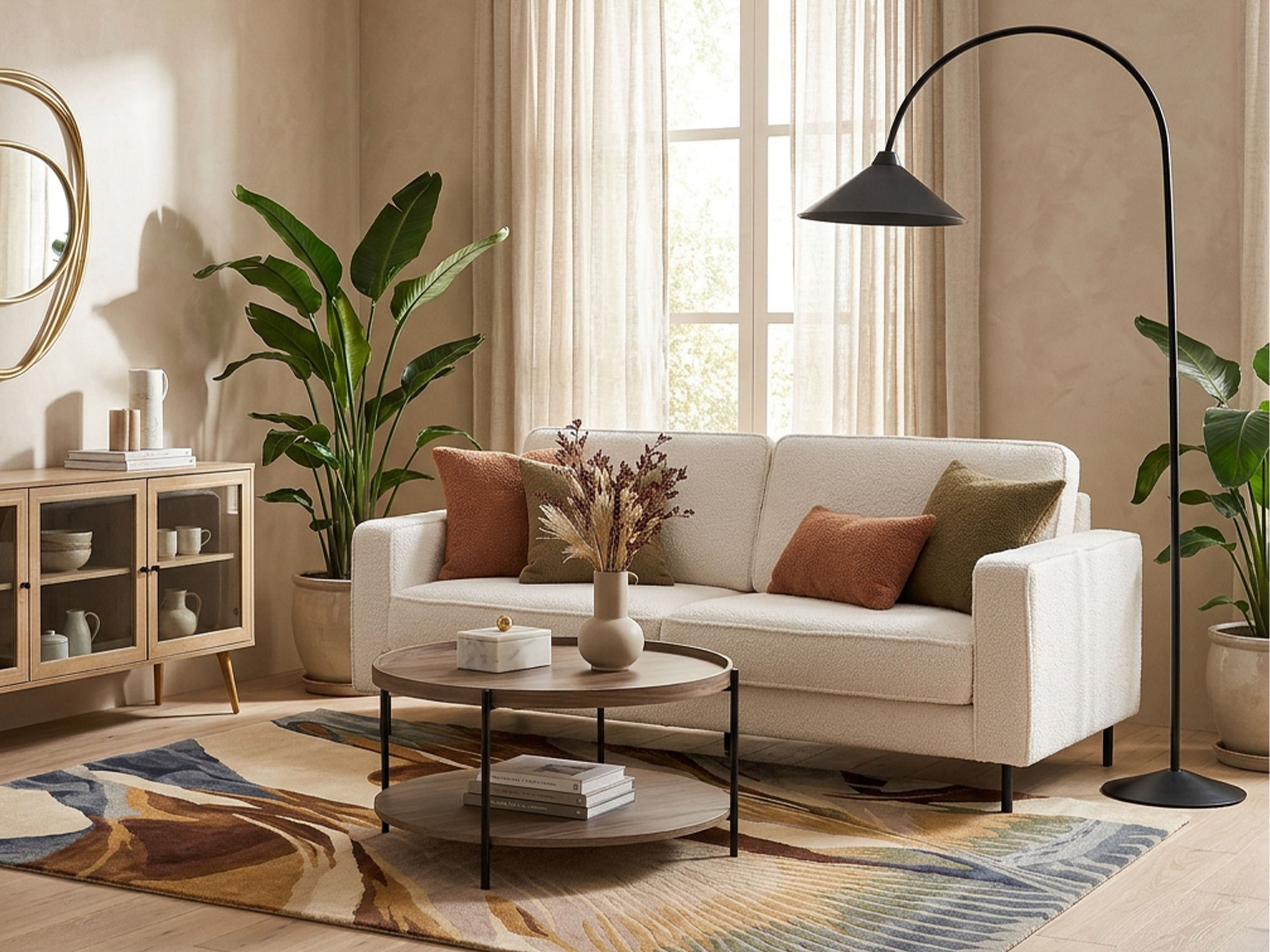 Sofa 3 Seater SAVALEN Boucle White