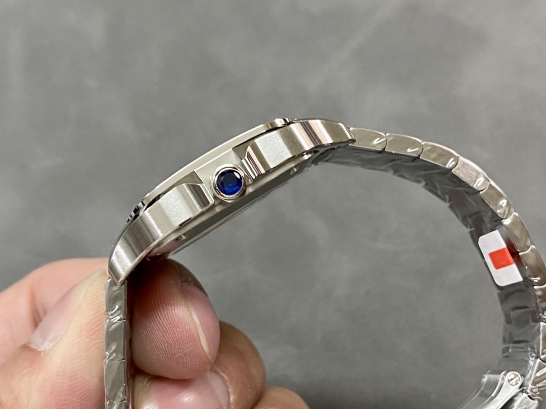 Fake Cartier watch Santos medium model Manufacture mechanical movement Steel Silver Dial WSSA0029 AF(1:1 replica) - Top club