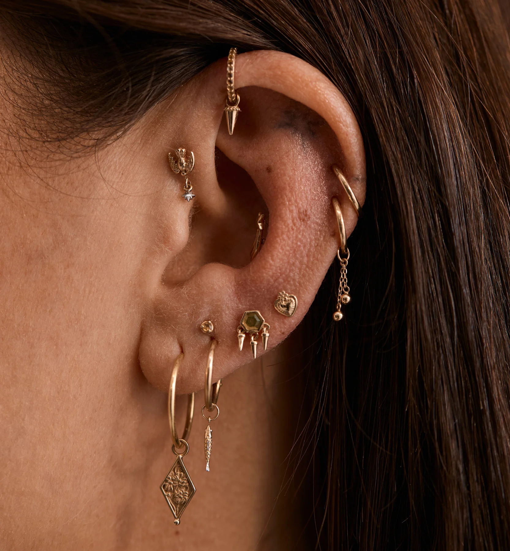 Ophelia Piercing Front 14K