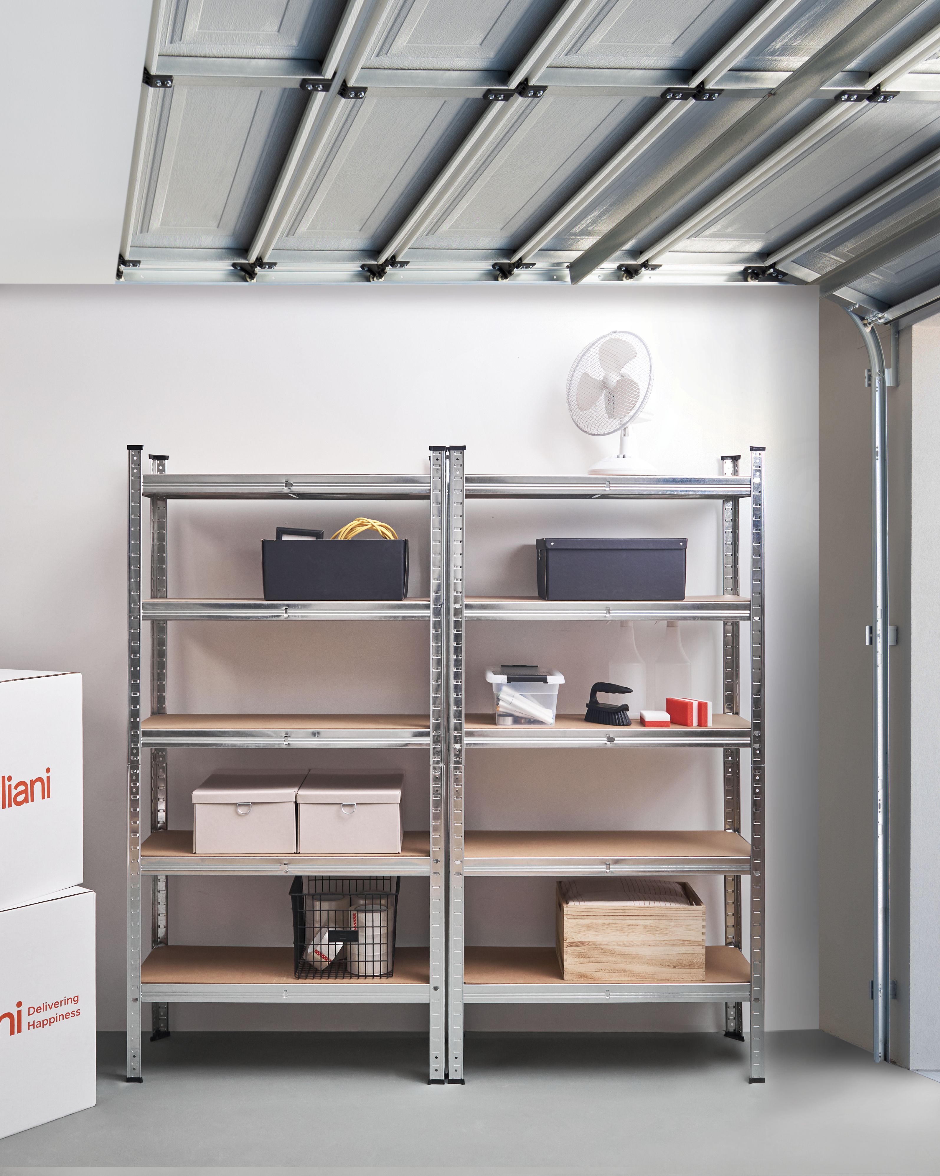 Set of 2 Garage Shelves XITTA Metal 75 cm 30 cm Silver