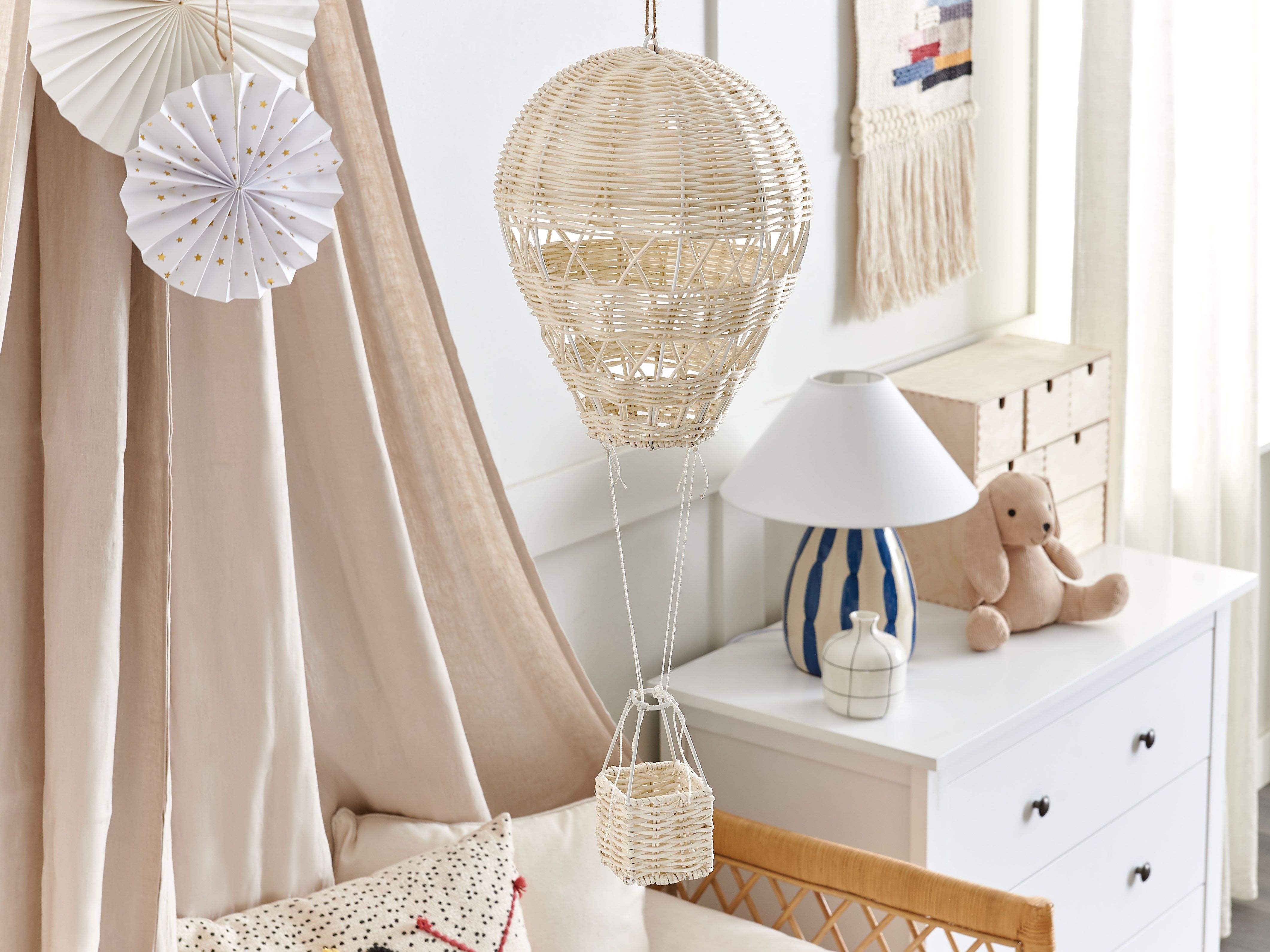 Wall Decor Balloon BEMBA Rattan 60 cm Natural