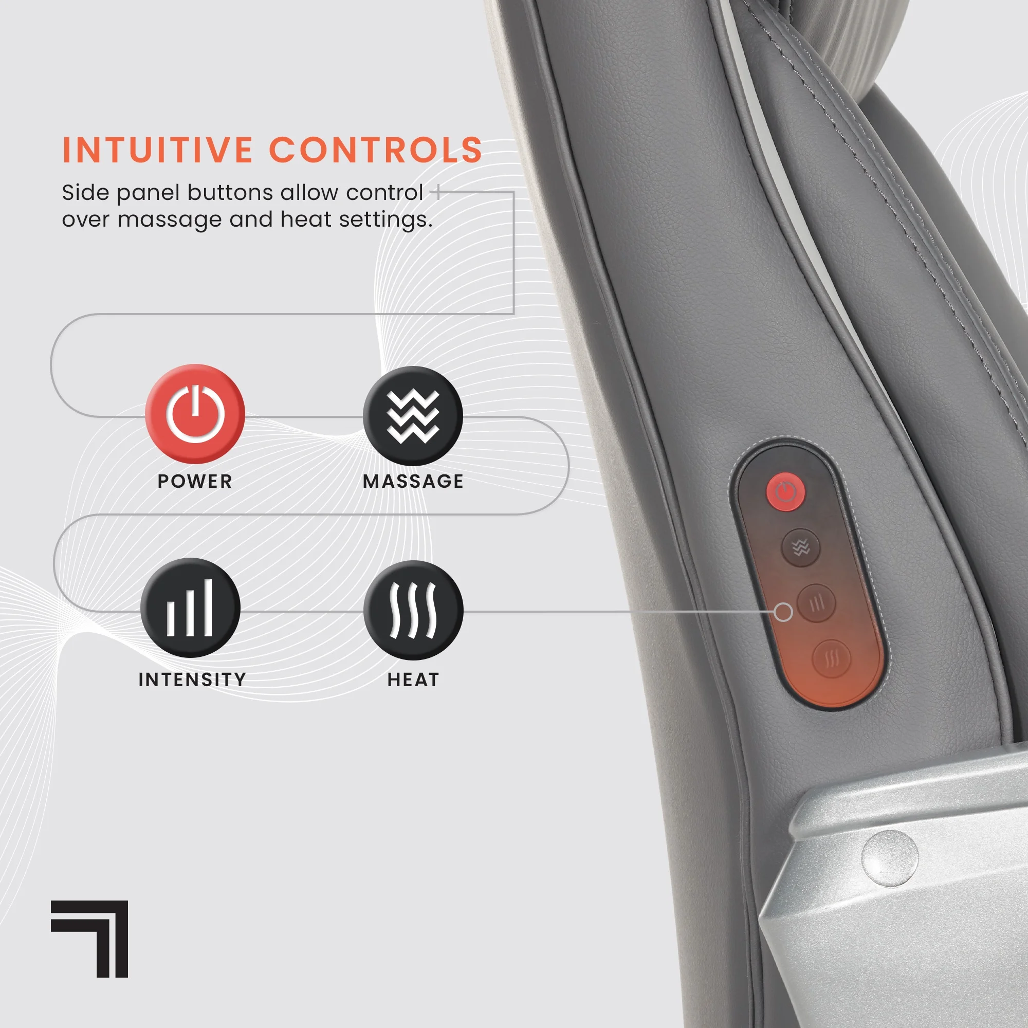 Sharper Image S-120 Massage and Heat Office Chair, Gray/White - Image 12