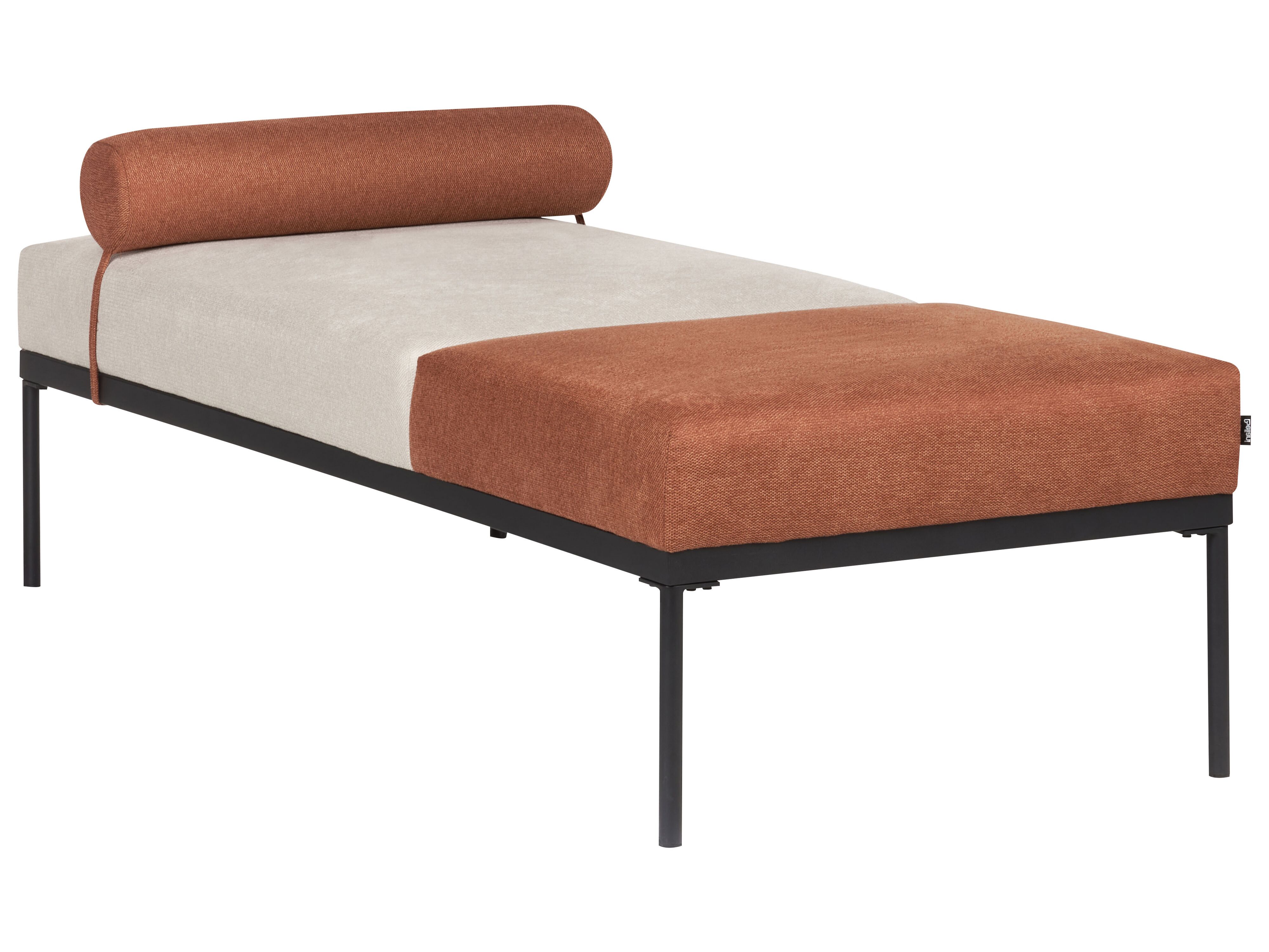 Chaise Longue MALMOS Faux Linen Golden Brown