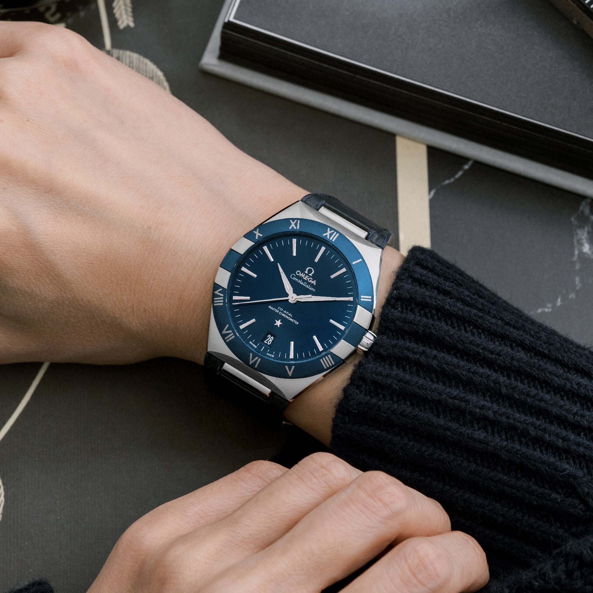 Constellation Co-Axial Master Chronometer 41mm Blue Dial On Leather Strap(1:1 replica) - Elite Watch Atelier