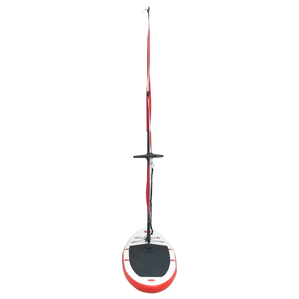 Tabla de paddle surf inflable con vela roja y blanca v9776
