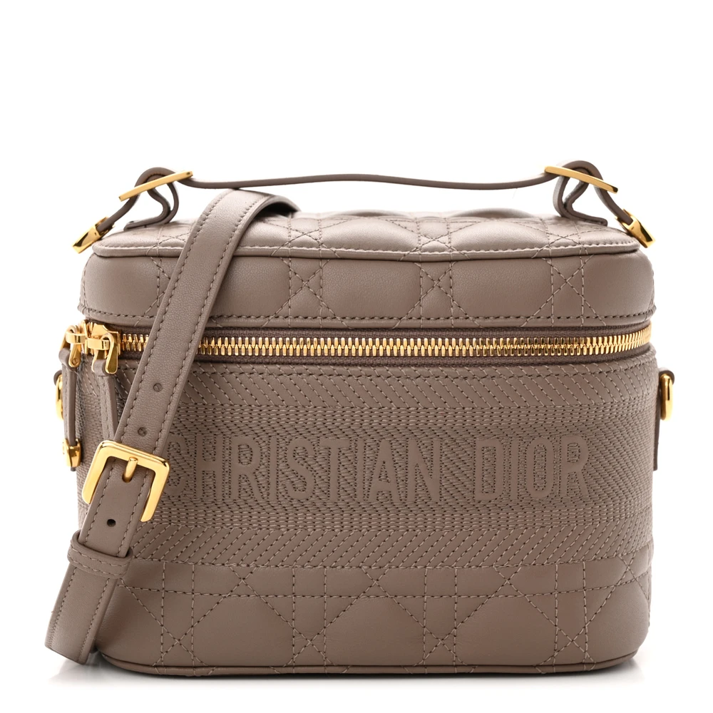 Elegant Dior Vanity Mirror Replica Handbag in Warm Taupe