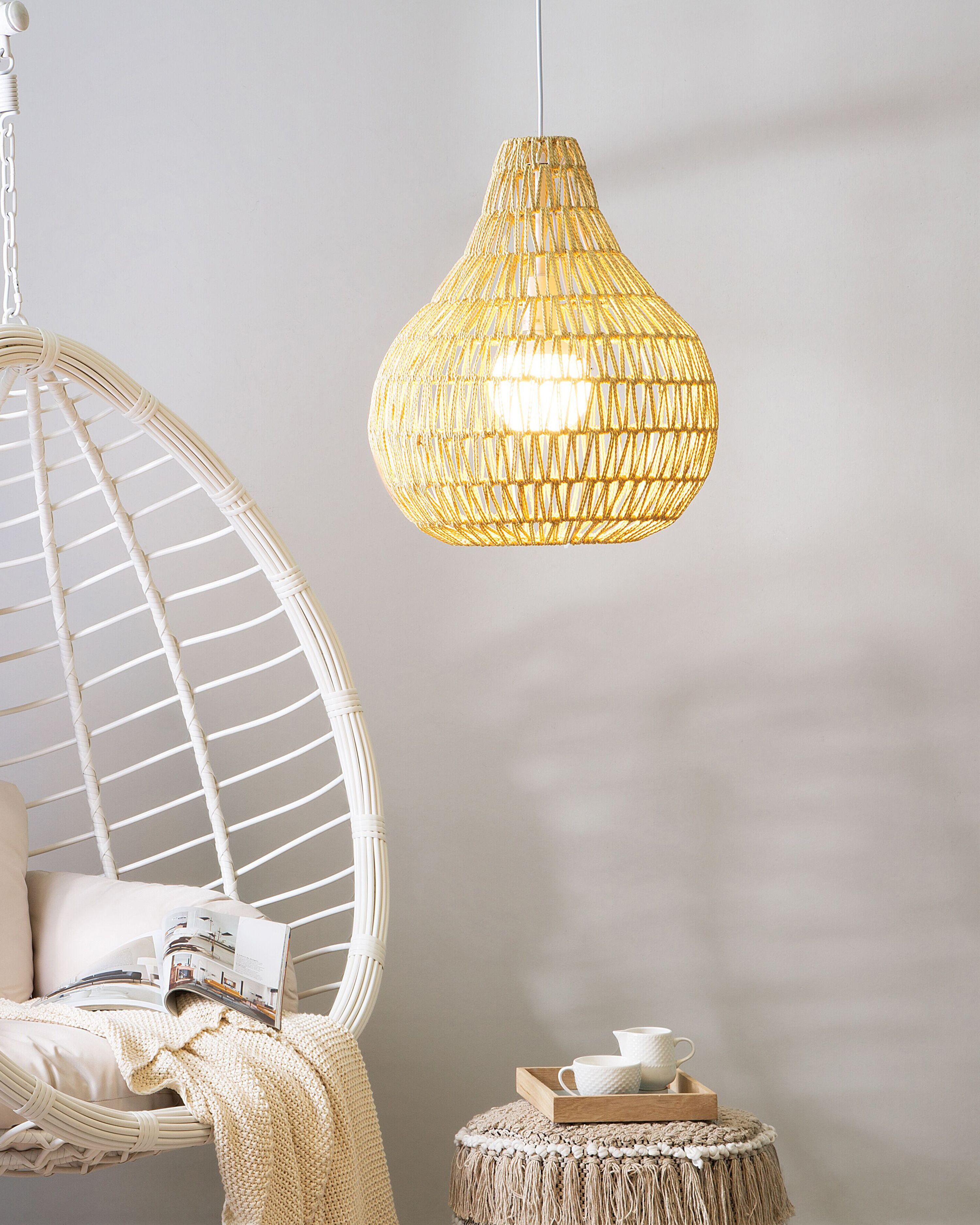 Pendant Lamp MOLOPO Paper Rope Sand Beige