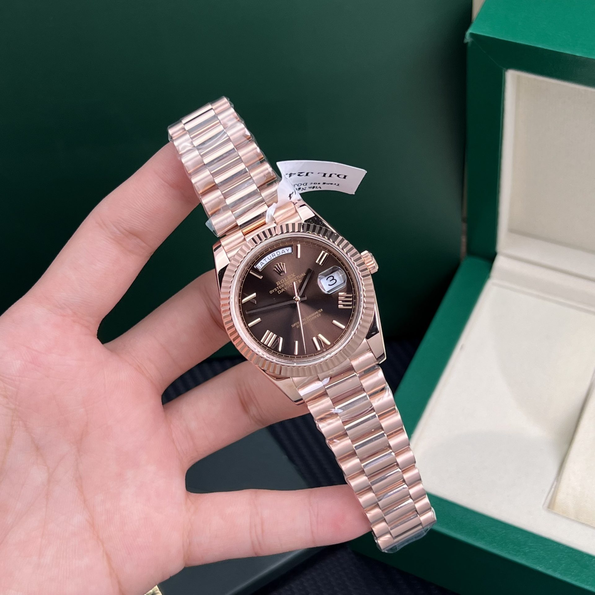Rolex Replica Watch Day-Date Gold Wrapped Weight 175gram GM Factory 40mm - Elite Watch Atelier