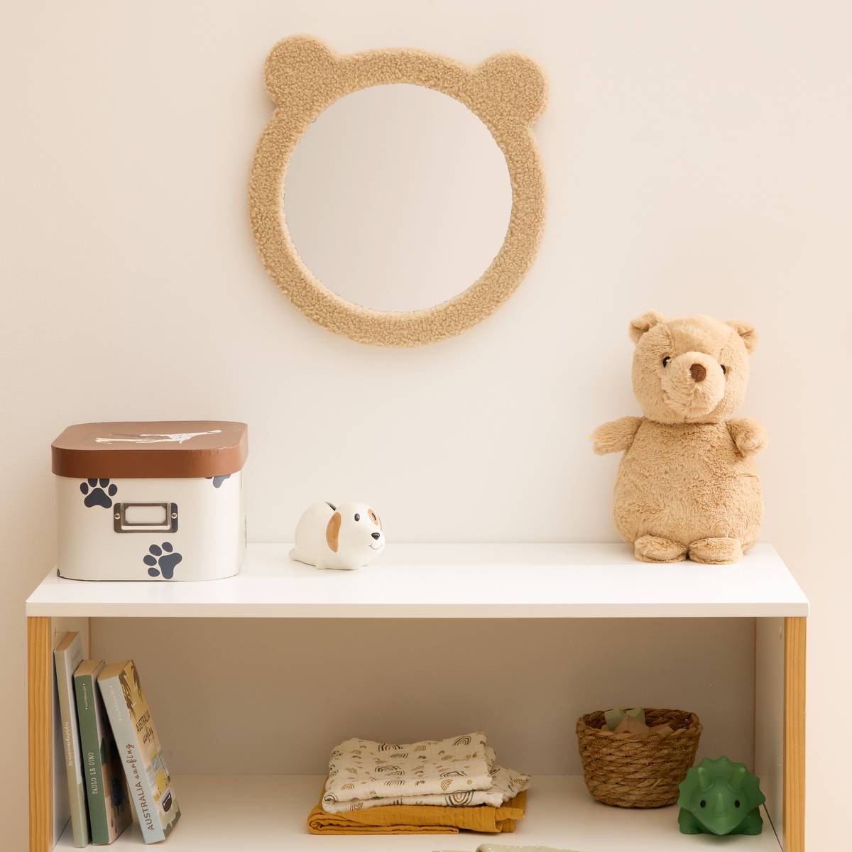 Wall Mirror "Beary" Brown, 33.5x33.5 cm