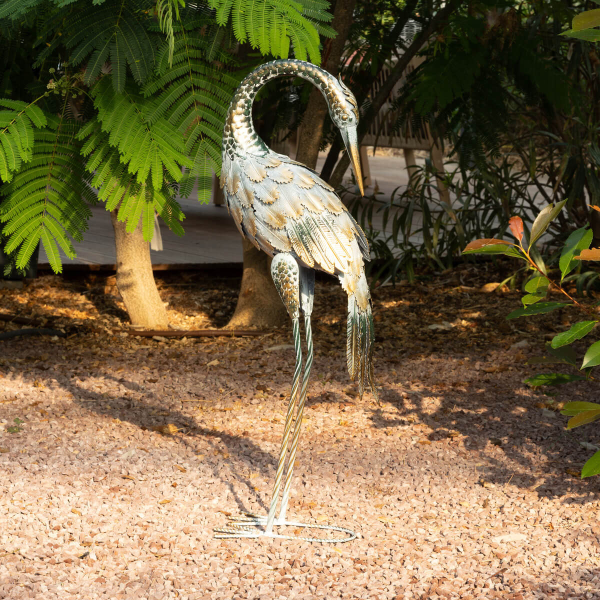 Outdoor heron statue "Howard" Multicolor, H. 73 cm