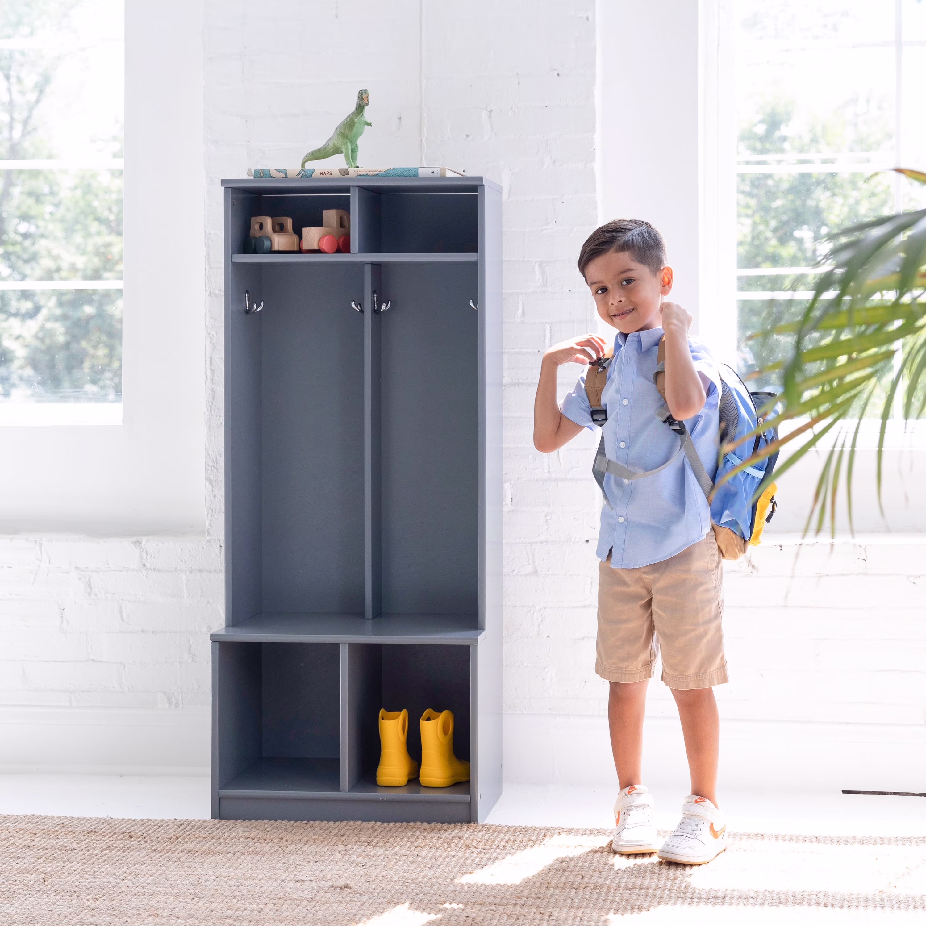 Little Partners Locker Cabinet Cubby Organizer, Learn 'N Store Wooden Classroom Cubbies Compartment Lockers for Storage of Toddlers and Kids Coats, Equipment, Backpacks - Espresso - Image 7