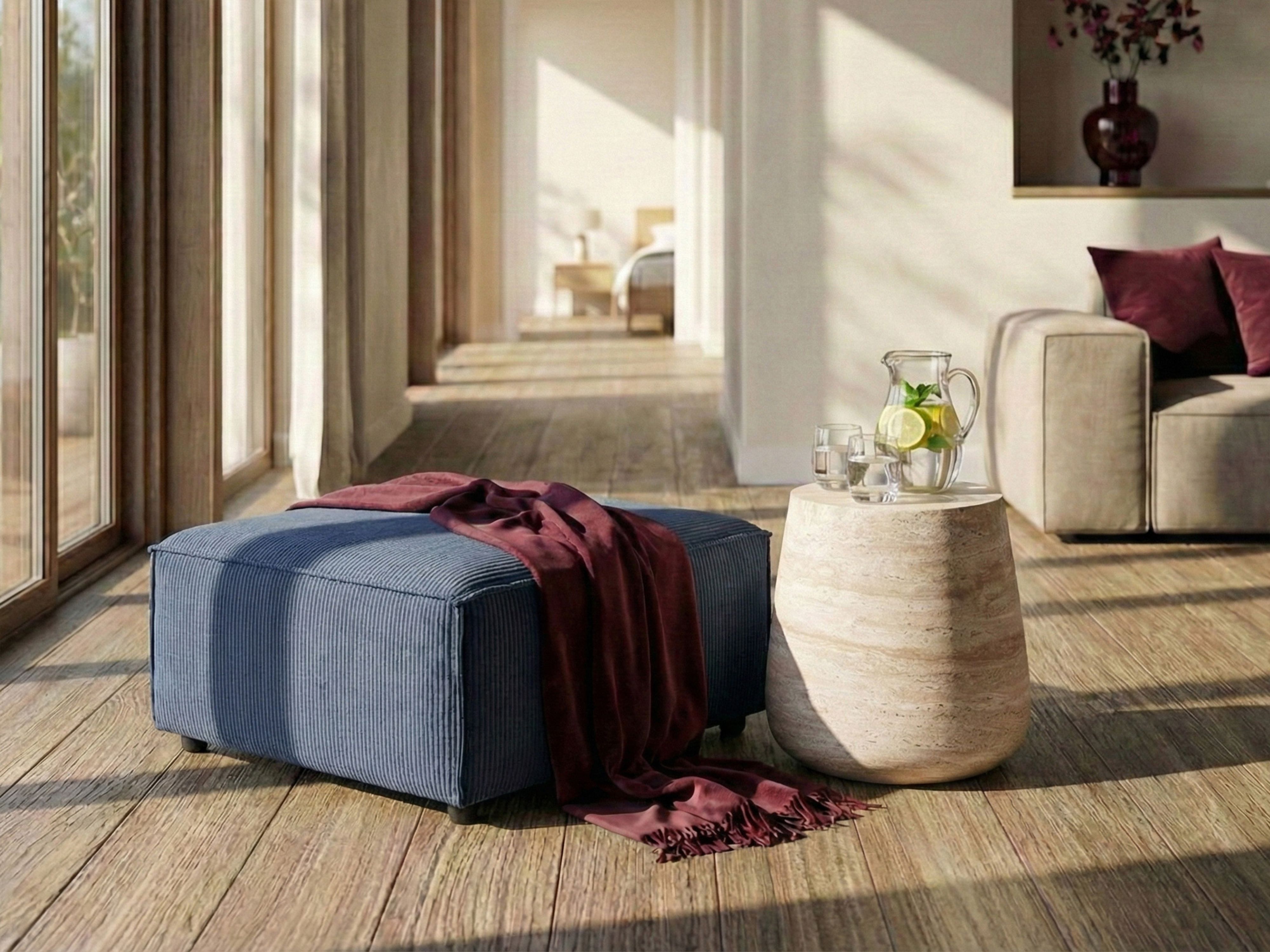 Ottoman ARDAL Corduroy Dark Blue