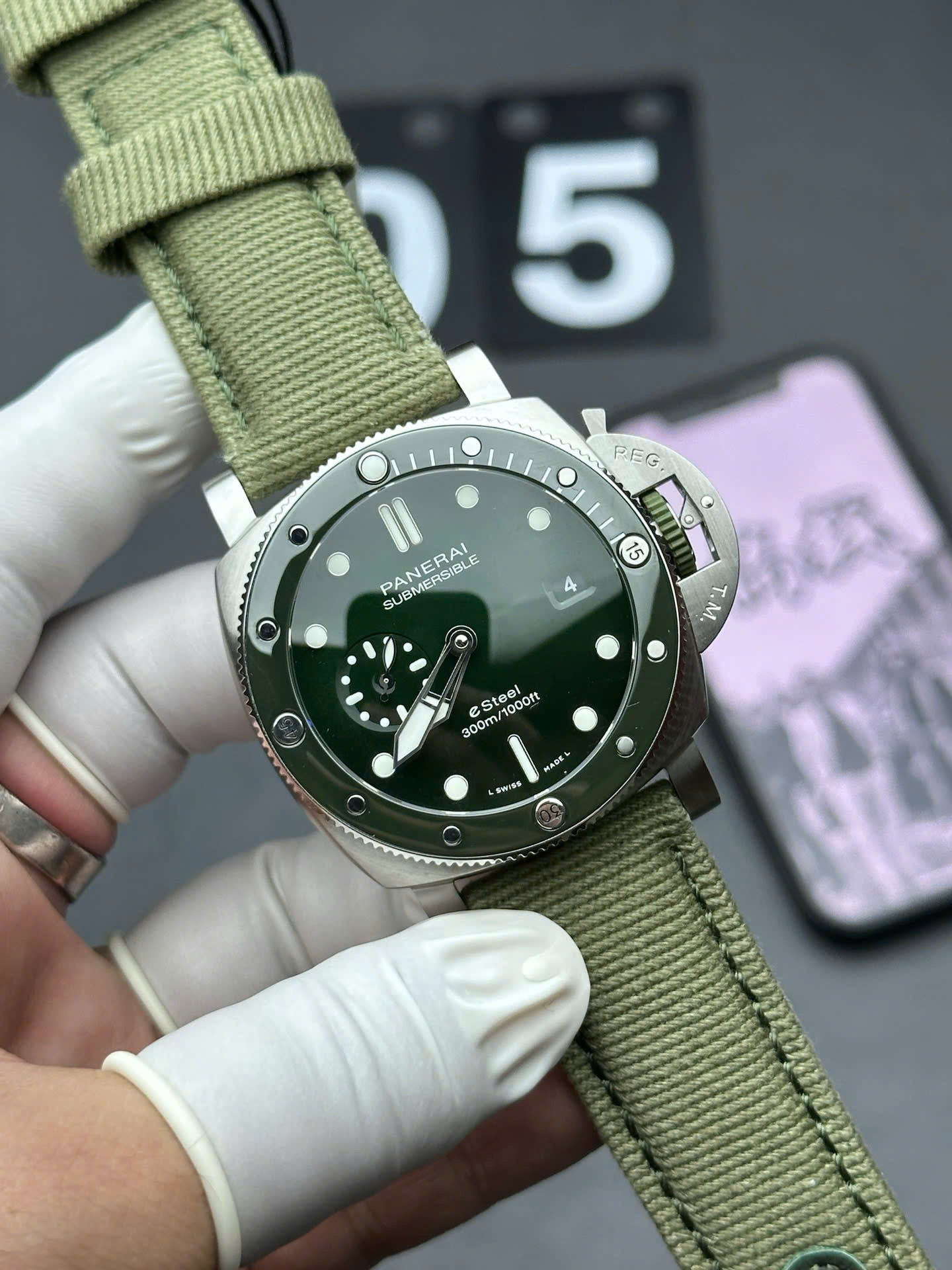 Panerai Replica Watch Submersible Esteel�?Verde Smeraldo Green Dial VS Factory 44mm - Top club