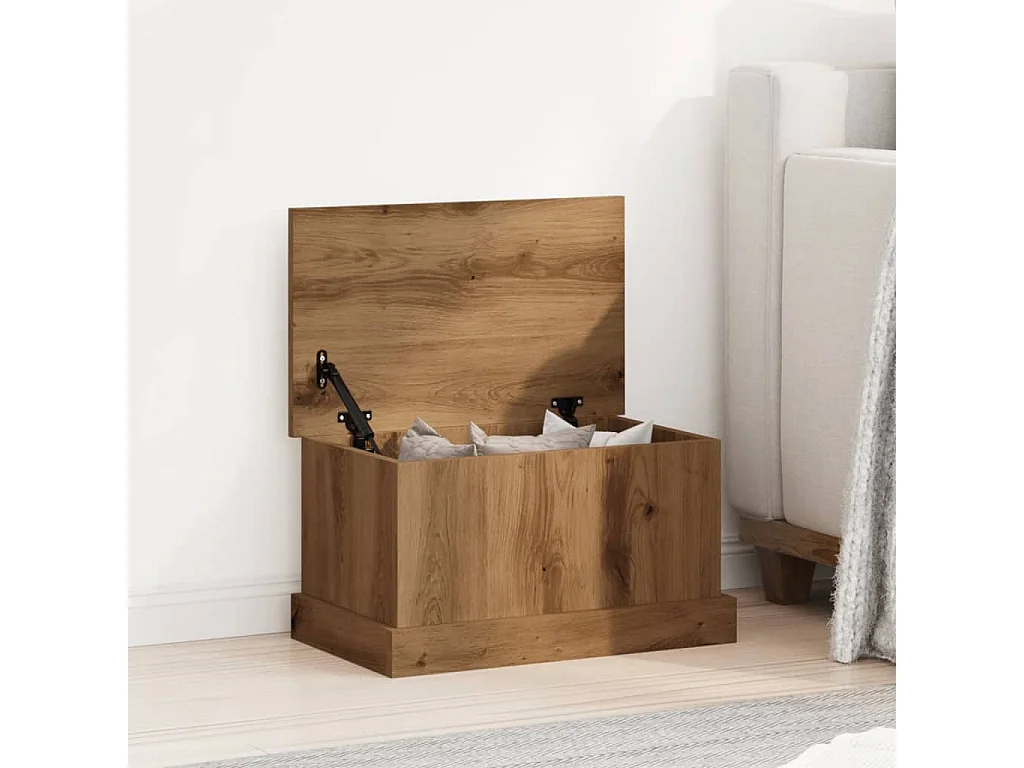 Boîtes de rangement chêne artisanal 30x50x28 cm bois ingénierie