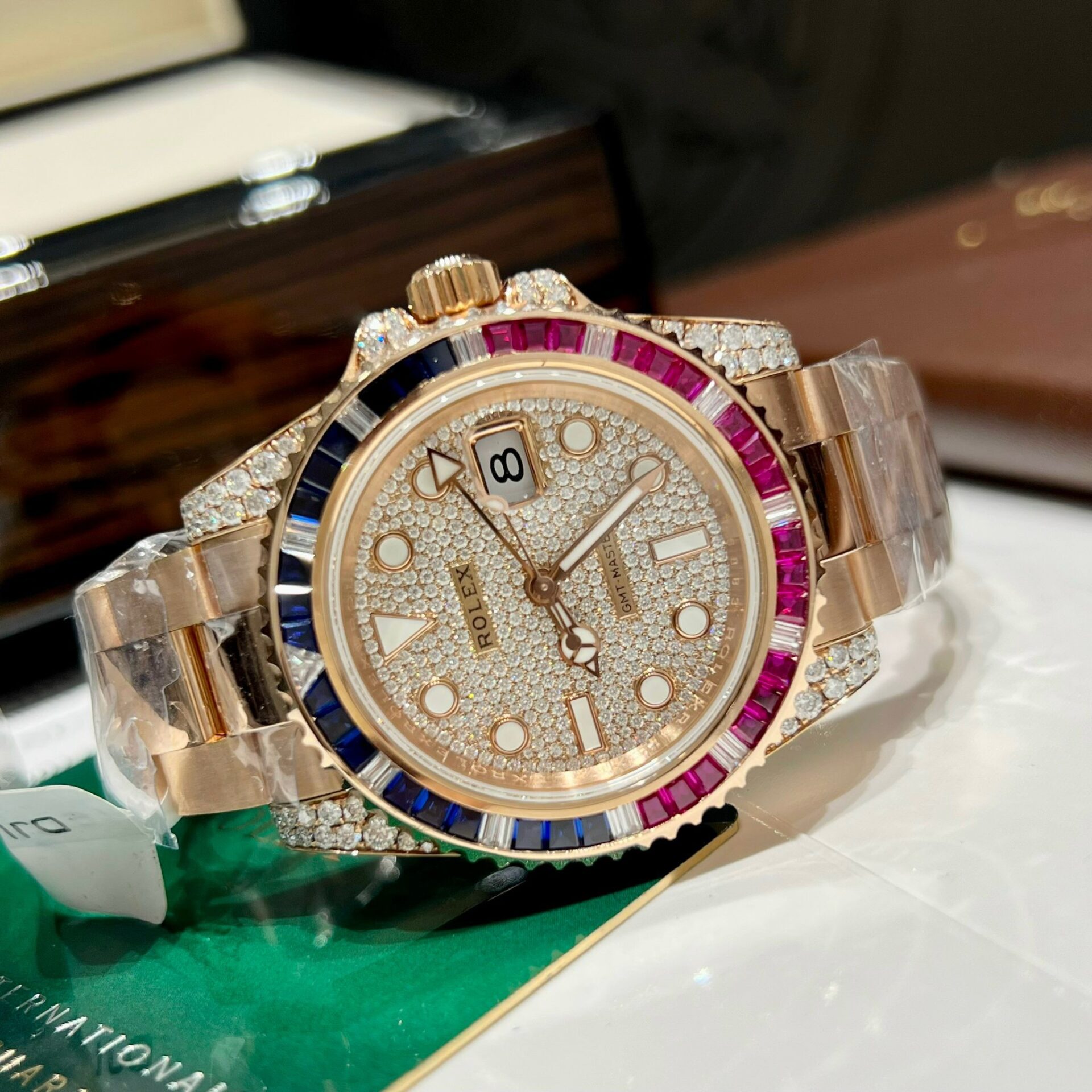 Rolex GMT-Master II 126755 SARU Replica Watch Gold Wrapped Sapphire 41mm - Elite Watch Atelier