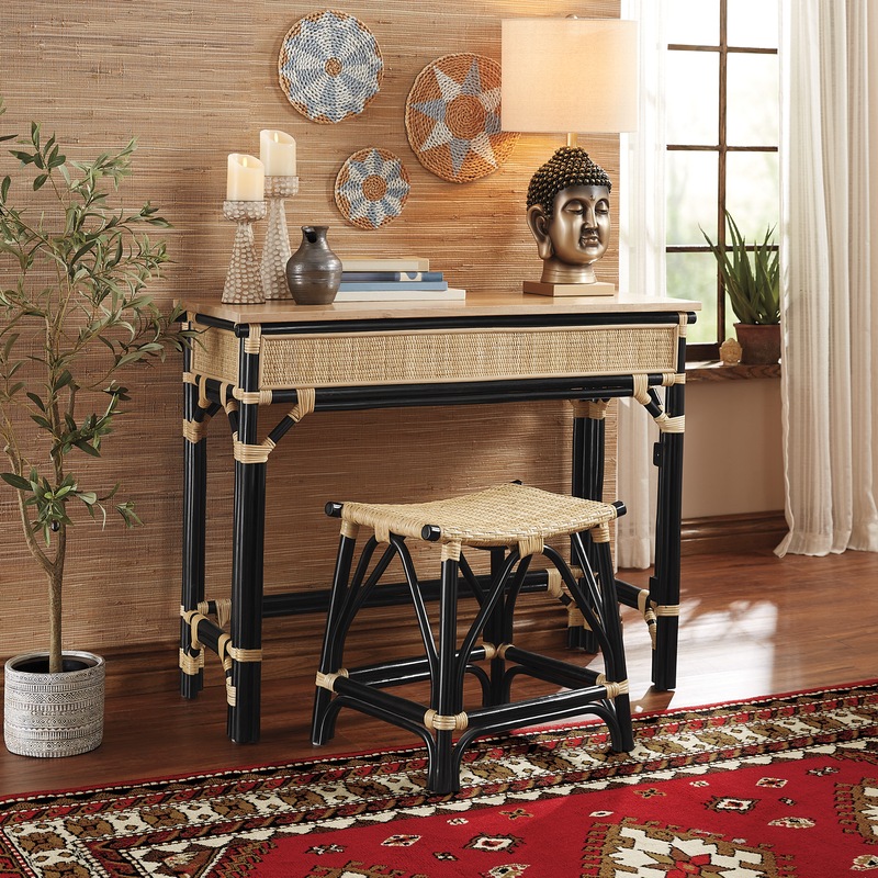 Kojo Console and Stool - MIDNIGHT VELVET CATALOG