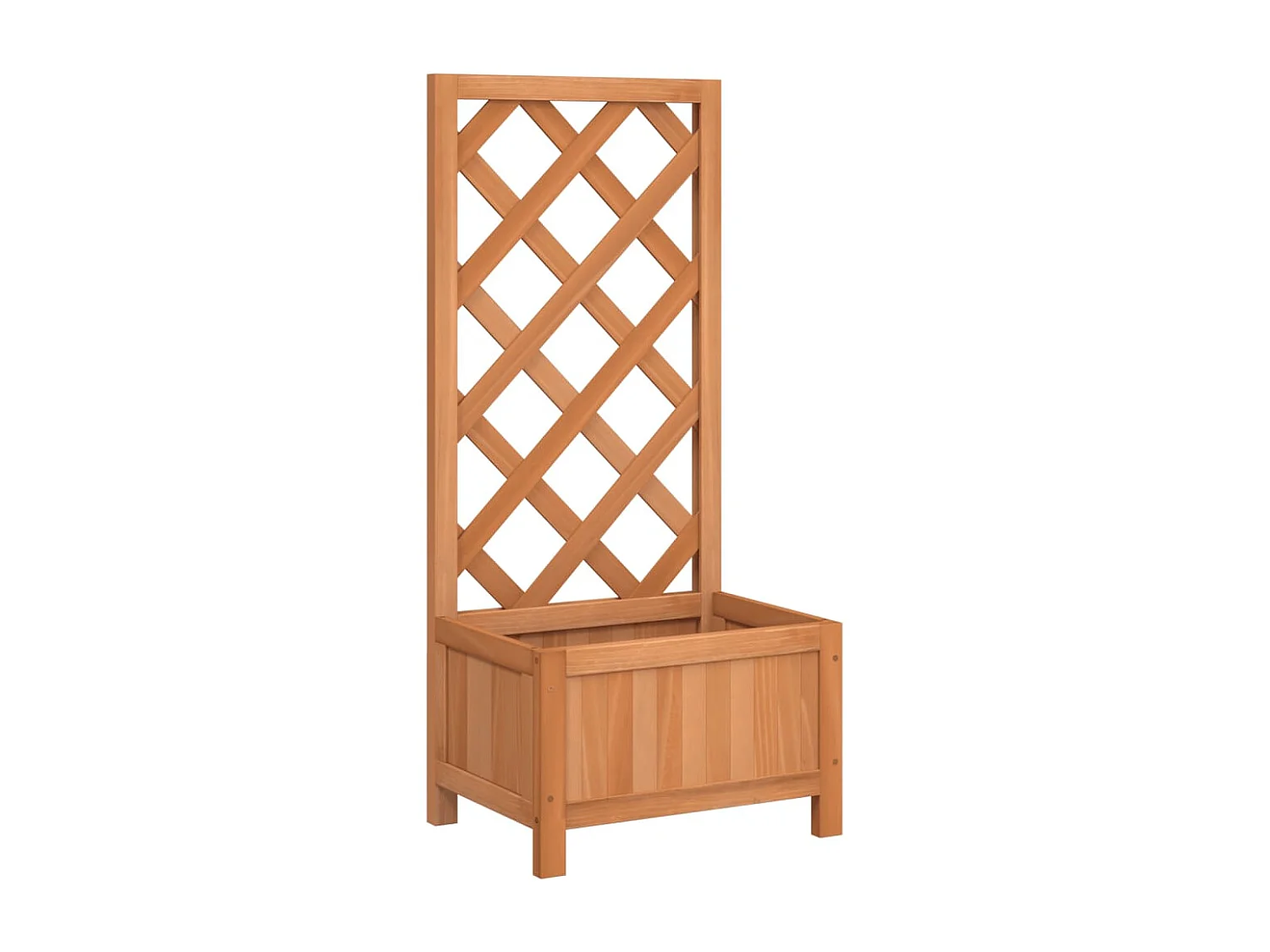 Jardinière avec treillis marron bois massif de sapin FR47275
