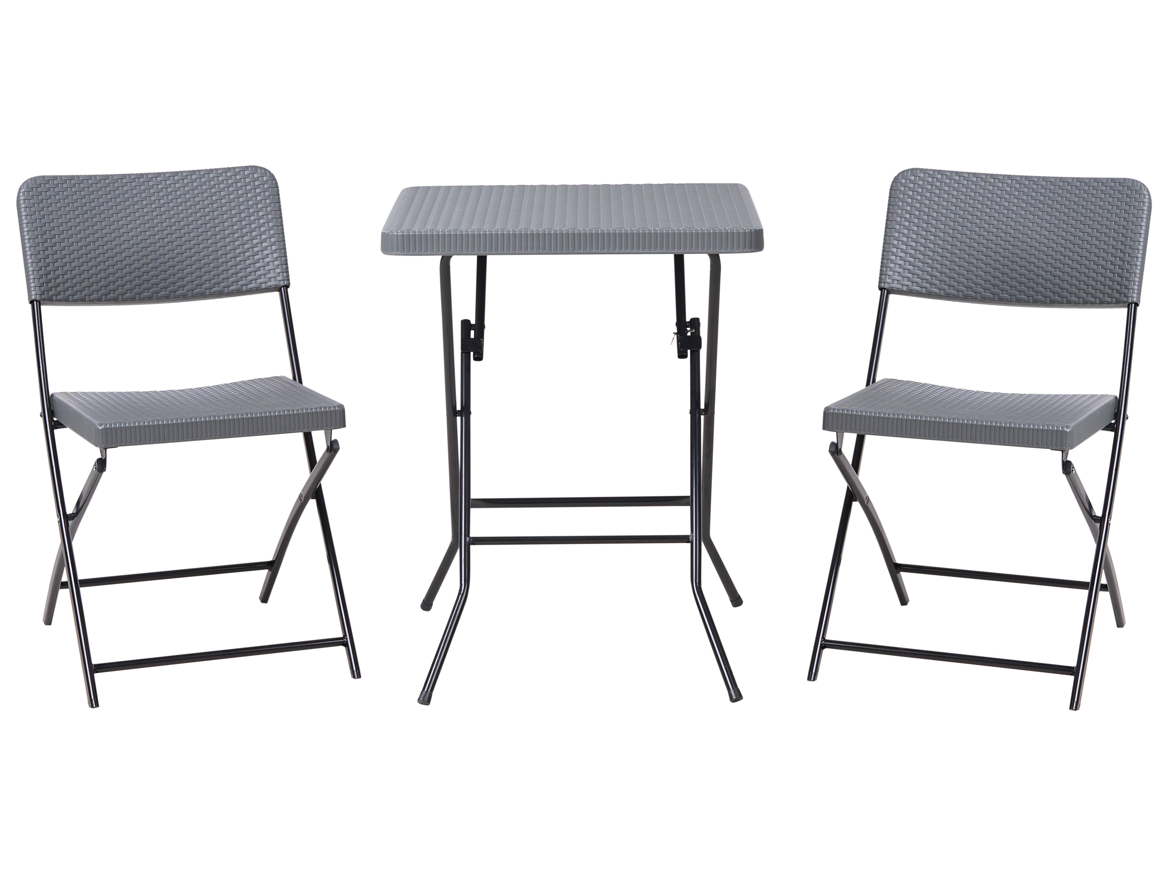Bistro Set Folding TRAPPETO Grey